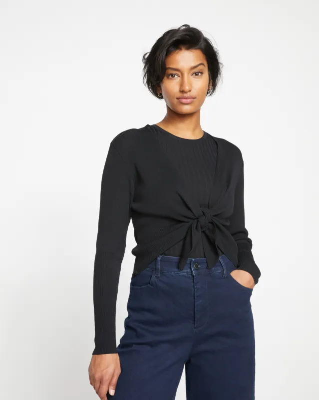 Knitted Wrap Cardigan - Black sold by Universal Standard