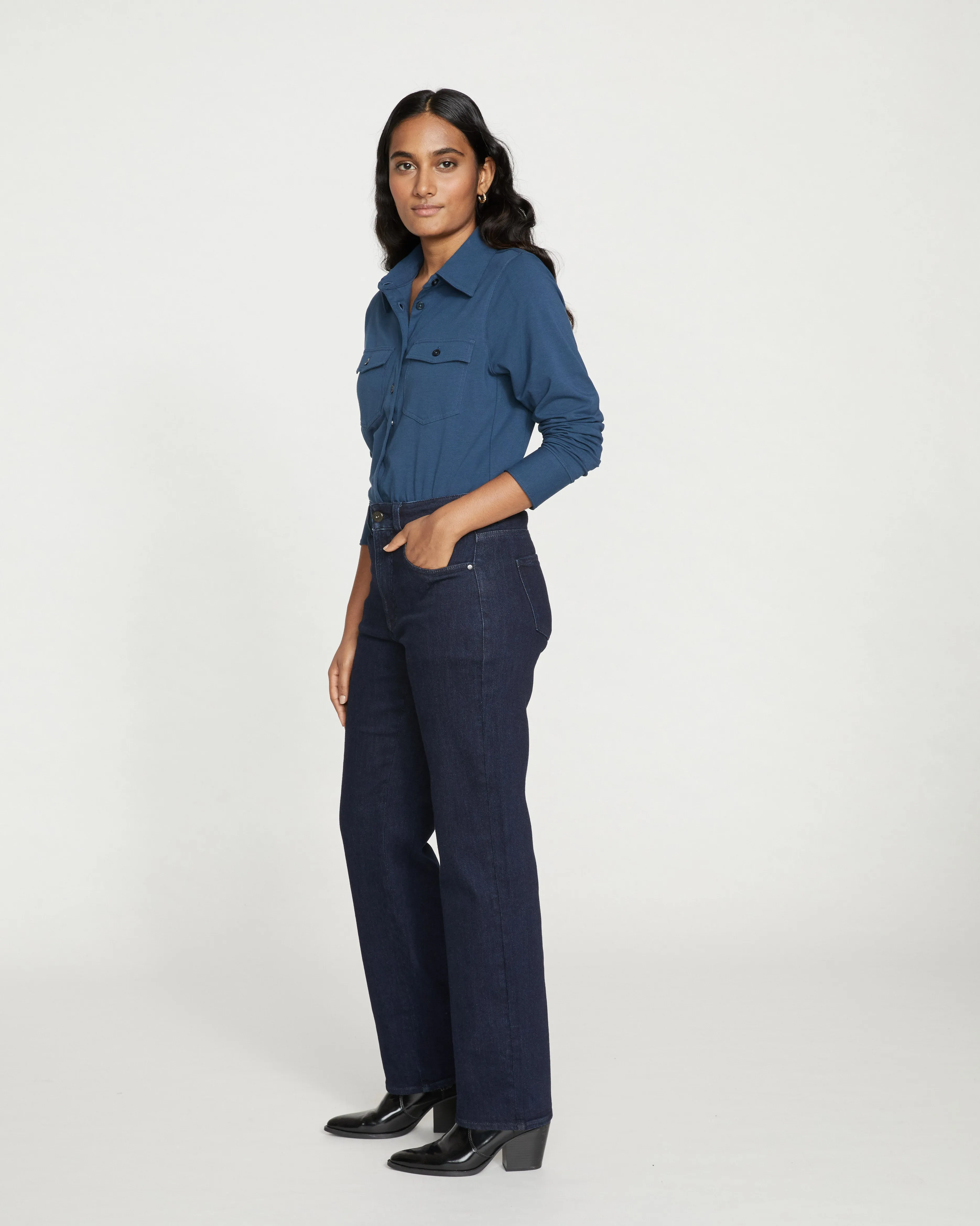 Etta High Rise Straight Leg Jeans 31 Inch - Dark Indigo sold by Universal Standard product image thumbnail 3