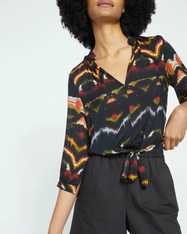 Sol Voile Blouse - Midnight Ikat sold by Universal Standard