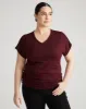 Liquid Jersey Two-Way Short Sleeve Cross Top - Black Cherry sold by Universal Standard
