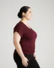 Liquid Jersey Two-Way Short Sleeve Cross Top - Black Cherry sold by Universal Standard