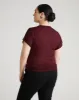 Liquid Jersey Two-Way Short Sleeve Cross Top - Black Cherry sold by Universal Standard