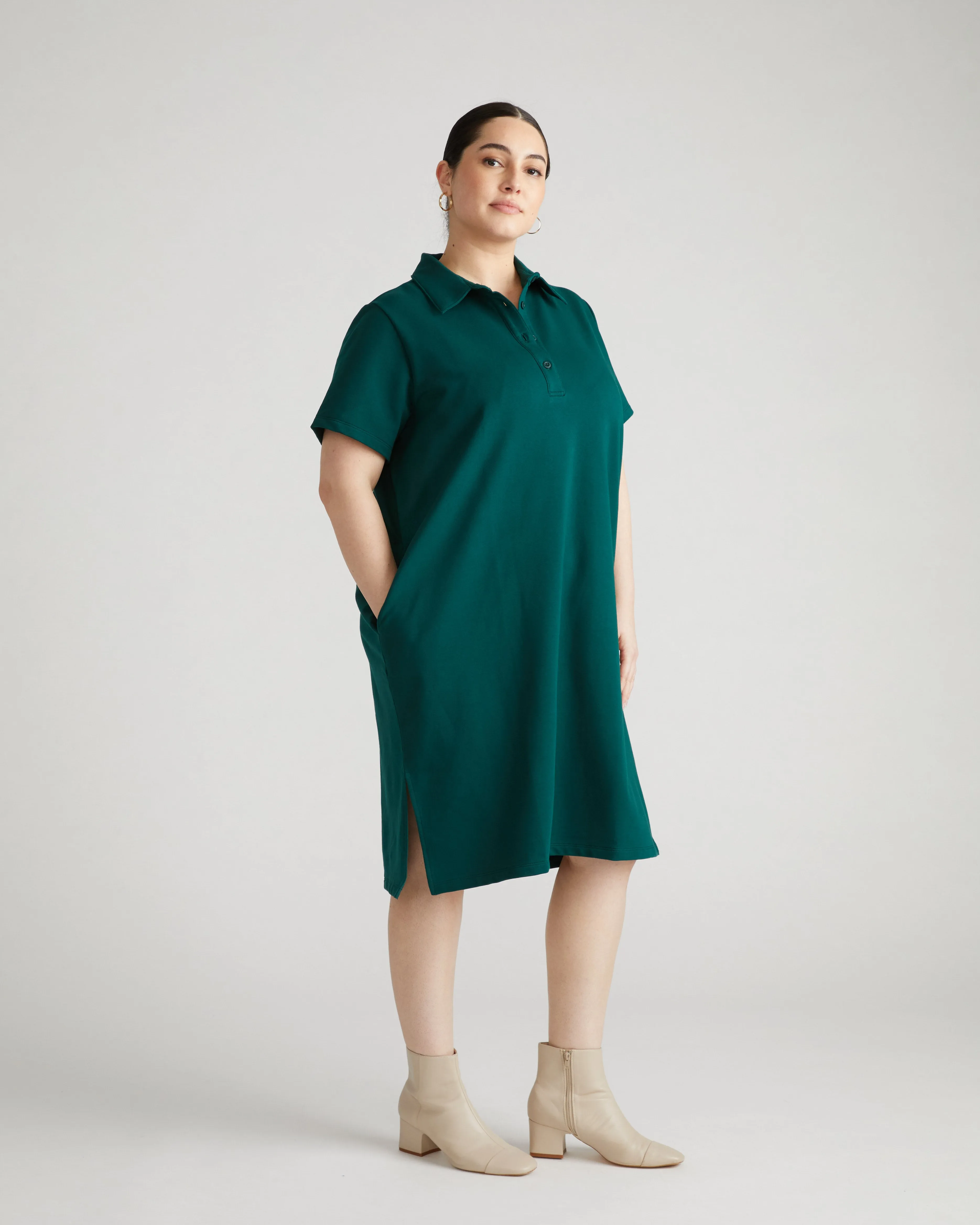 Varsity French Terry Polo Dress - Botanic sold by Universal Standard product image thumbnail 3