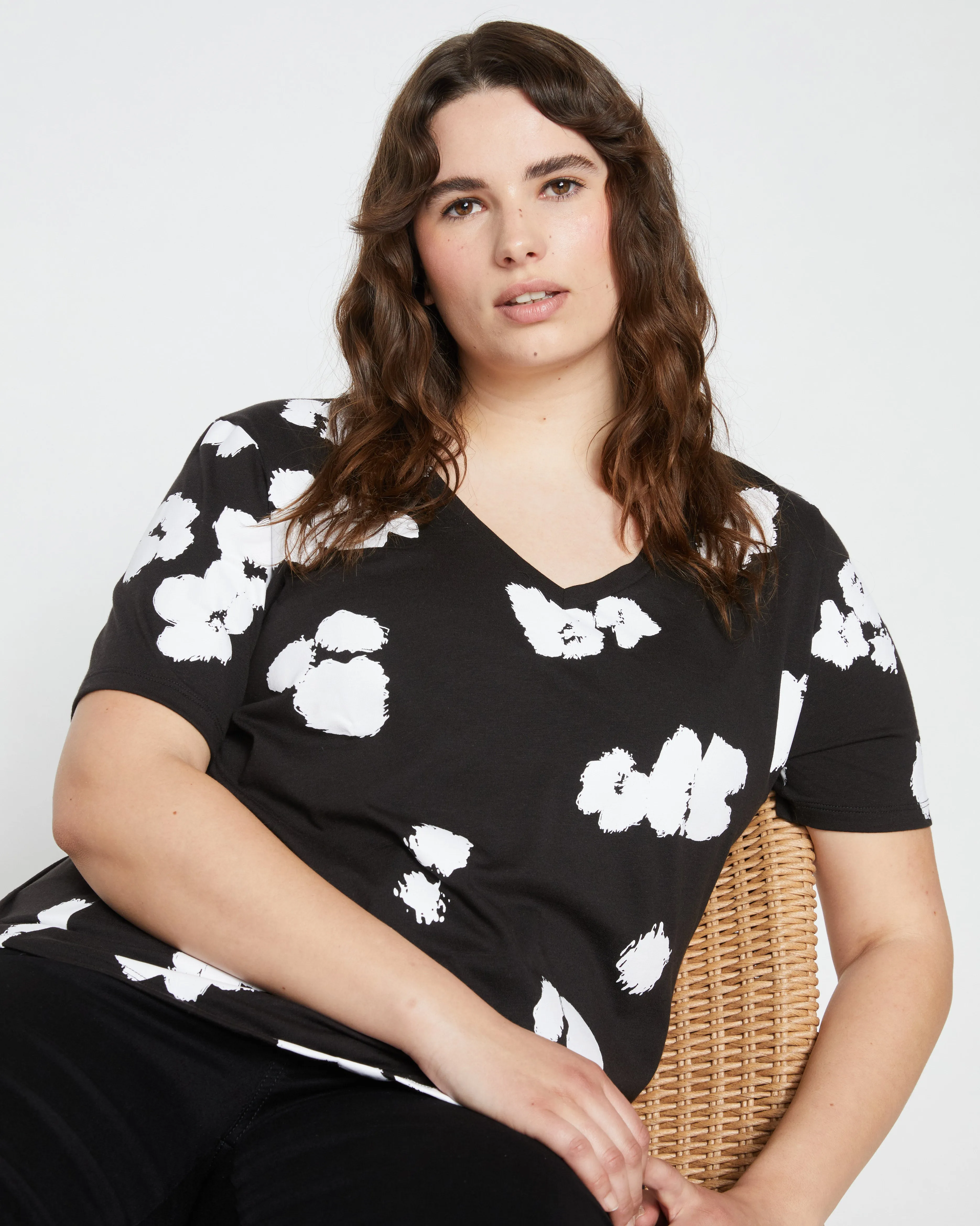 V Rex - Black with Painted Flowers sold by Universal Standard