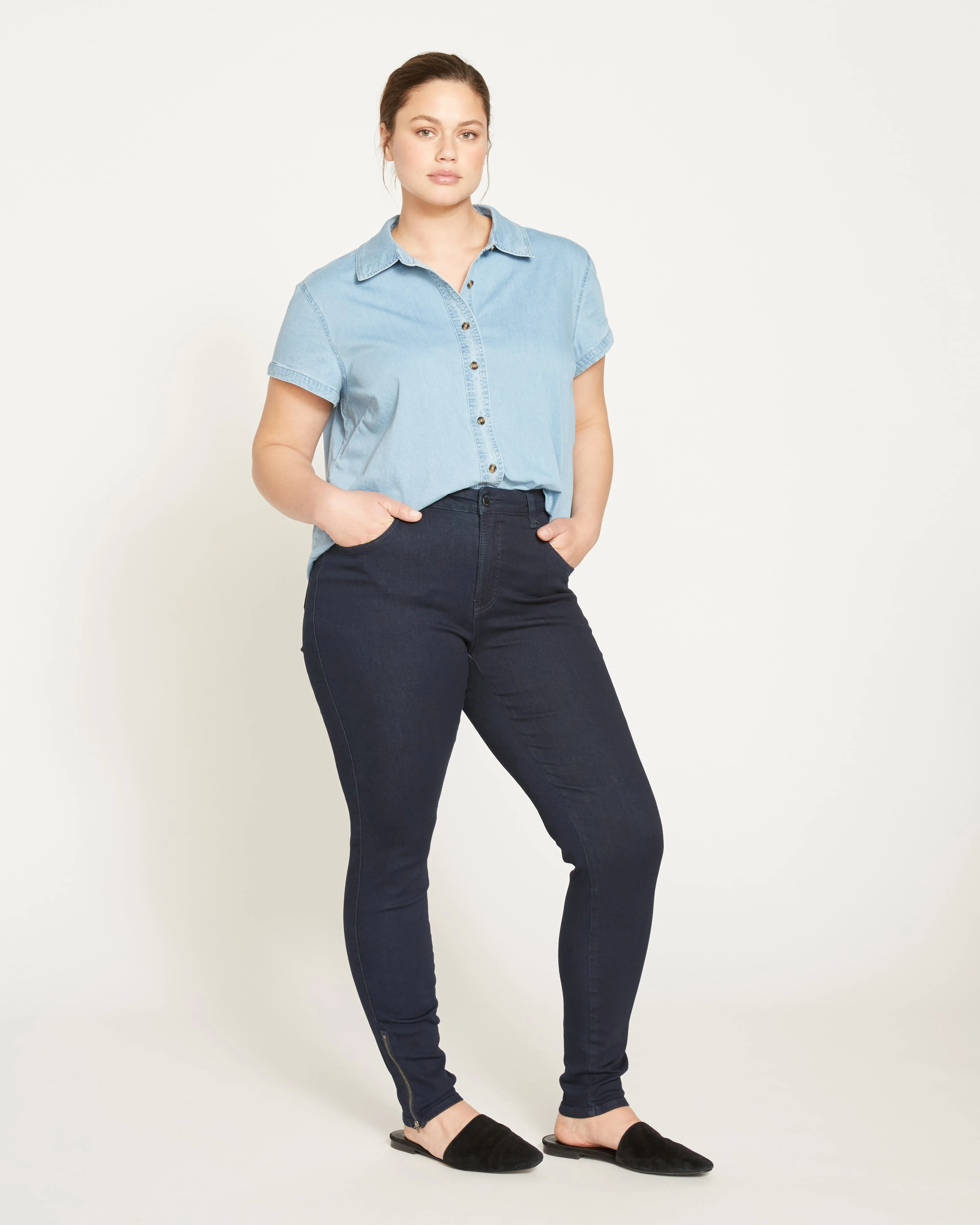 Ankle Zip Seine High Rise Skinny Jeans 32 Inch - Dark Indigo sold by Universal Standard product image thumbnail 5