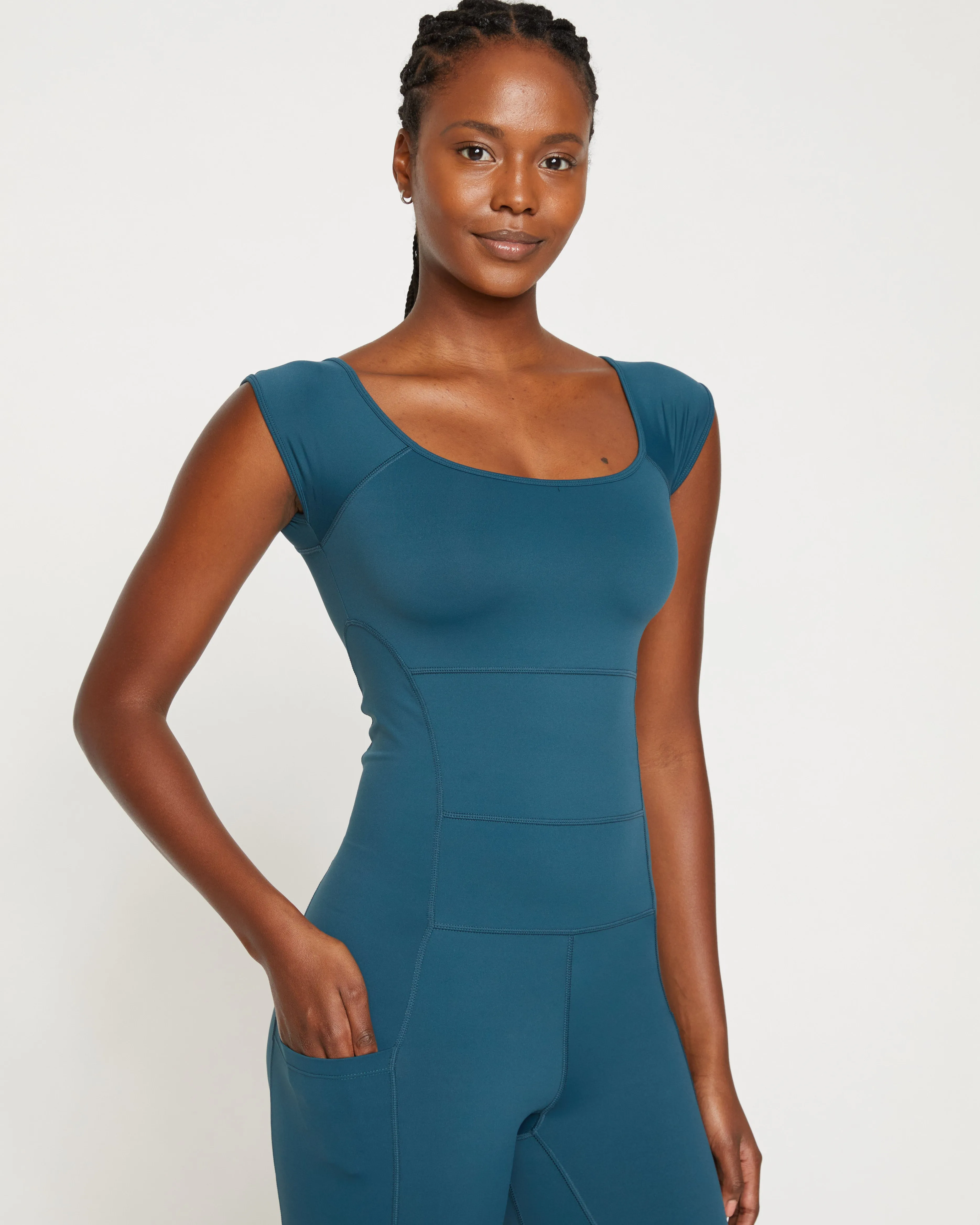 Next-to-Naked Cap Sleeve Bodysuit - Deep Sea sold by Universal Standard