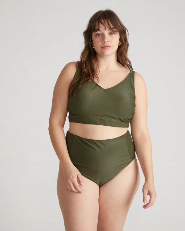 The Super High Bikini Bottom - Nori sold by Universal Standard