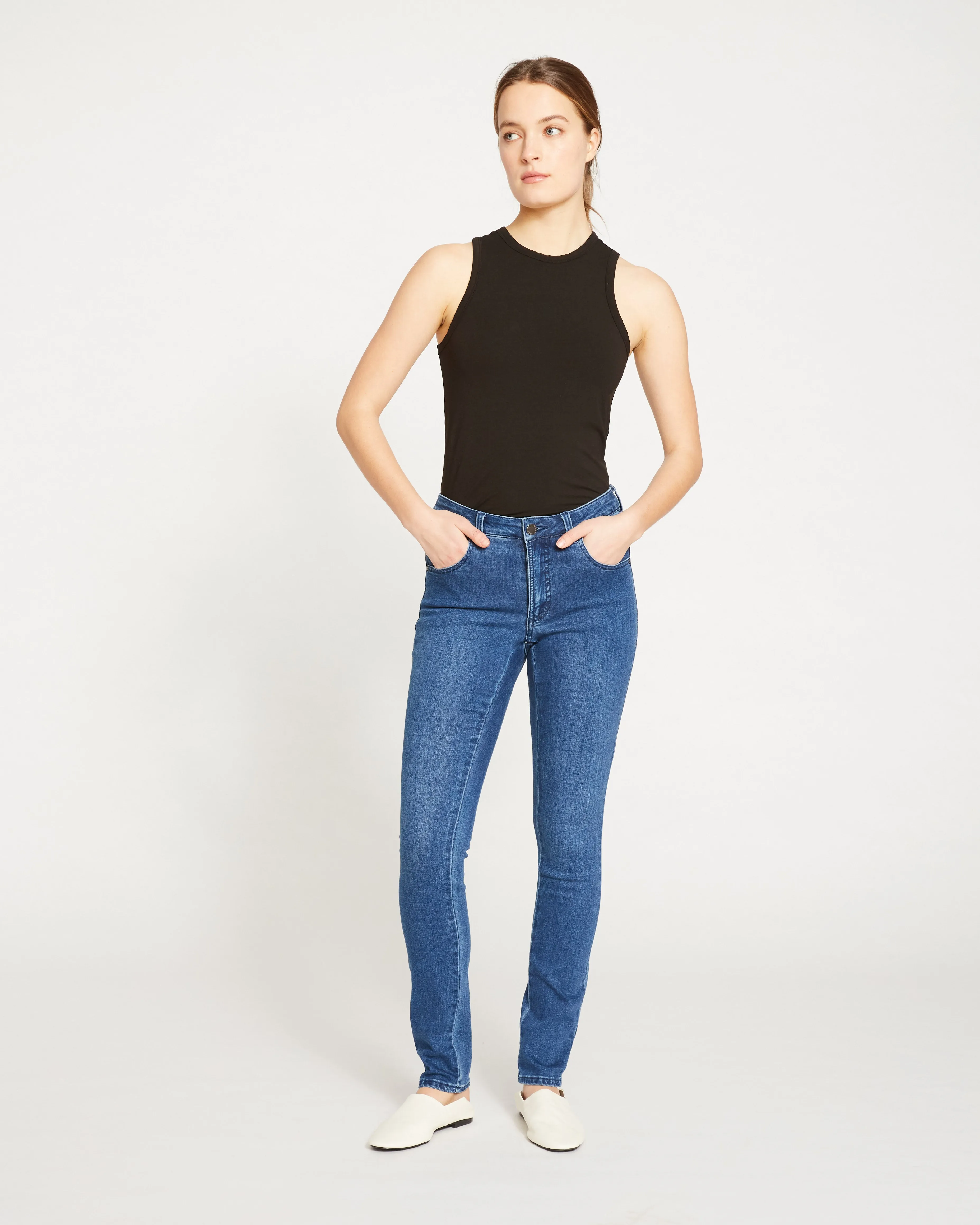 Seine High Rise Skinny Jeans 32 Inch - True Blue sold by Universal Standard