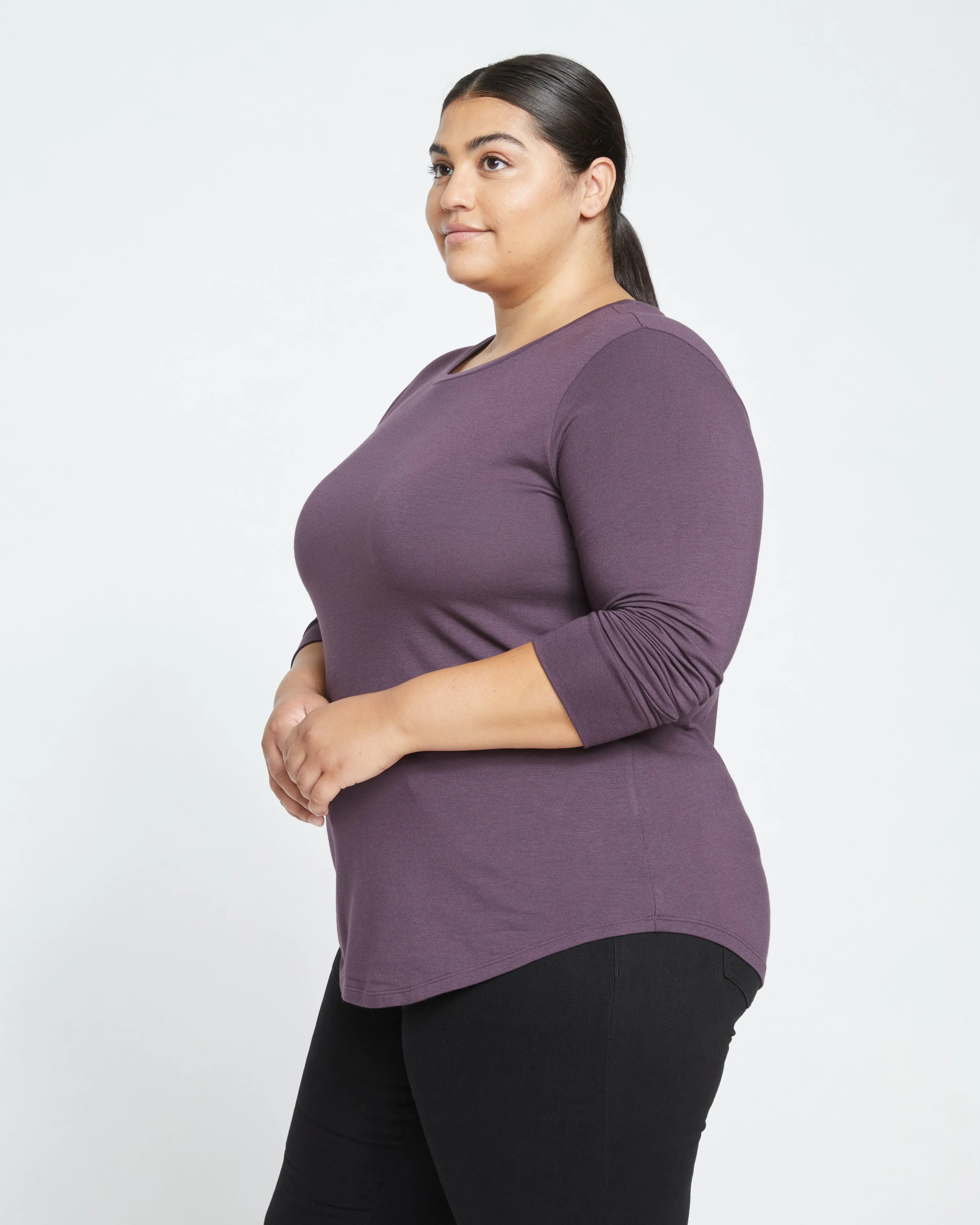 Long Sleeve Tee Rex - Faded Plum sold by Universal Standard product image thumbnail 3