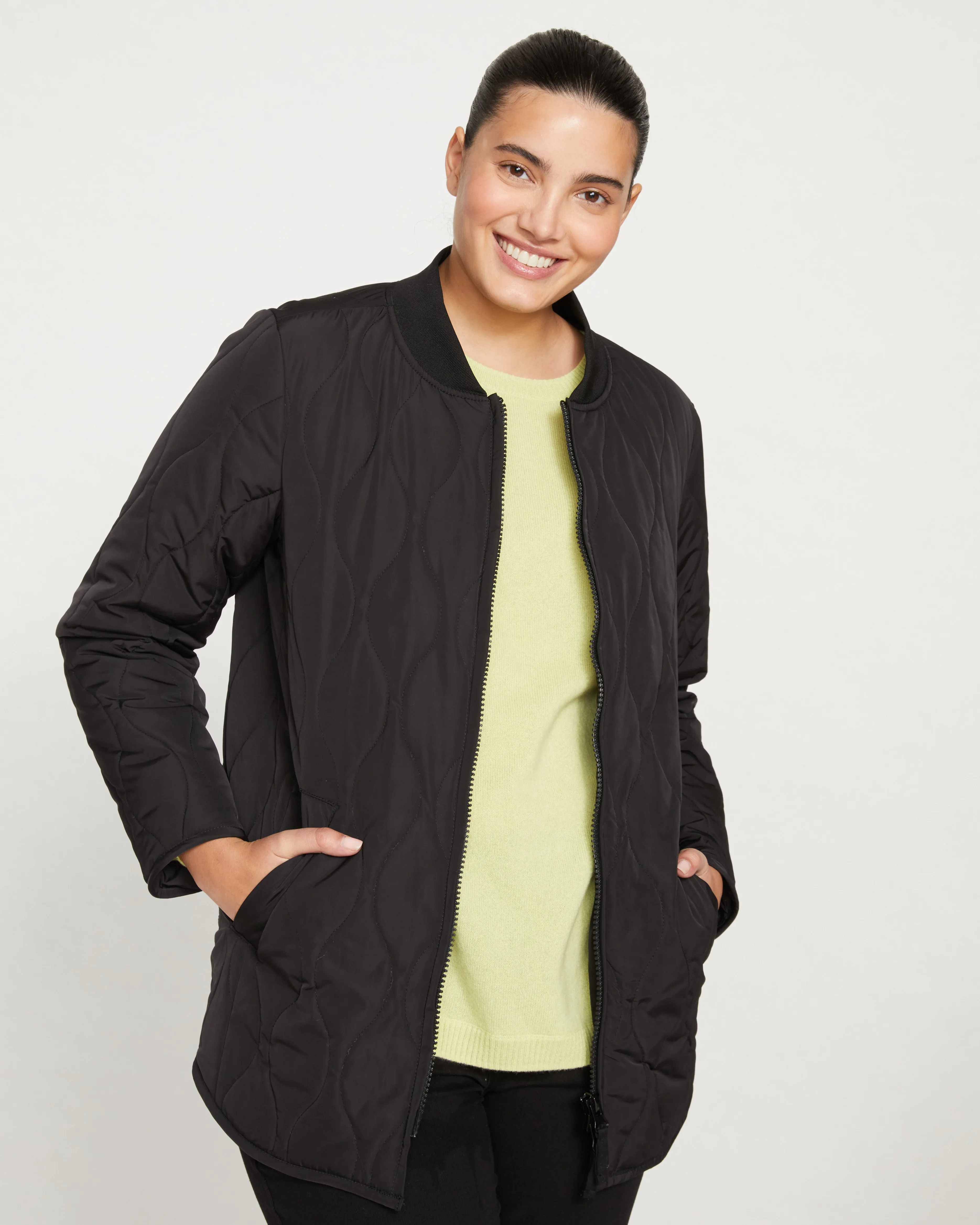 Hudson Quilted Coat - Black sold by Universal Standard