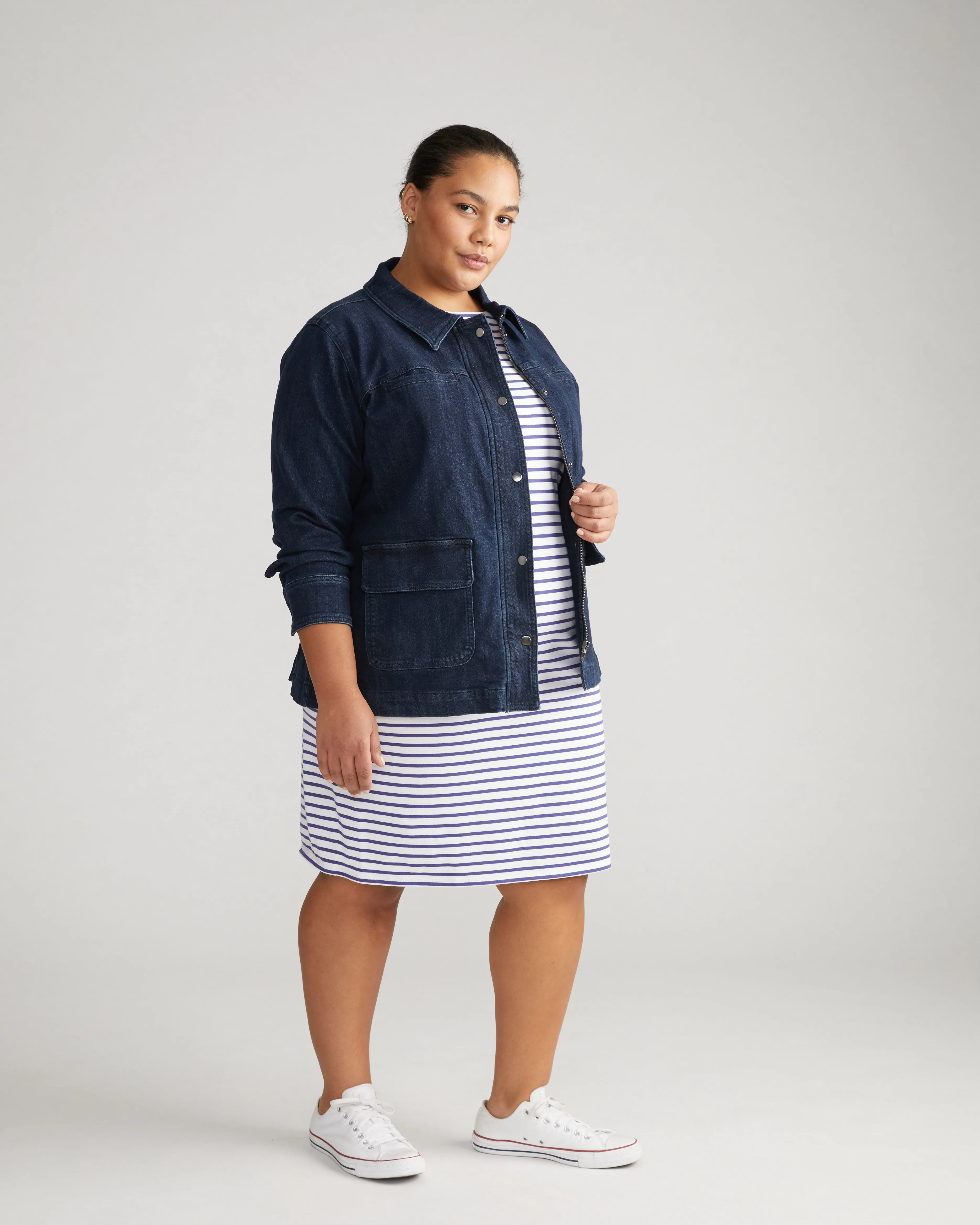 Denim Utility Jacket - Dark Indigo sold by Universal Standard product image thumbnail 3