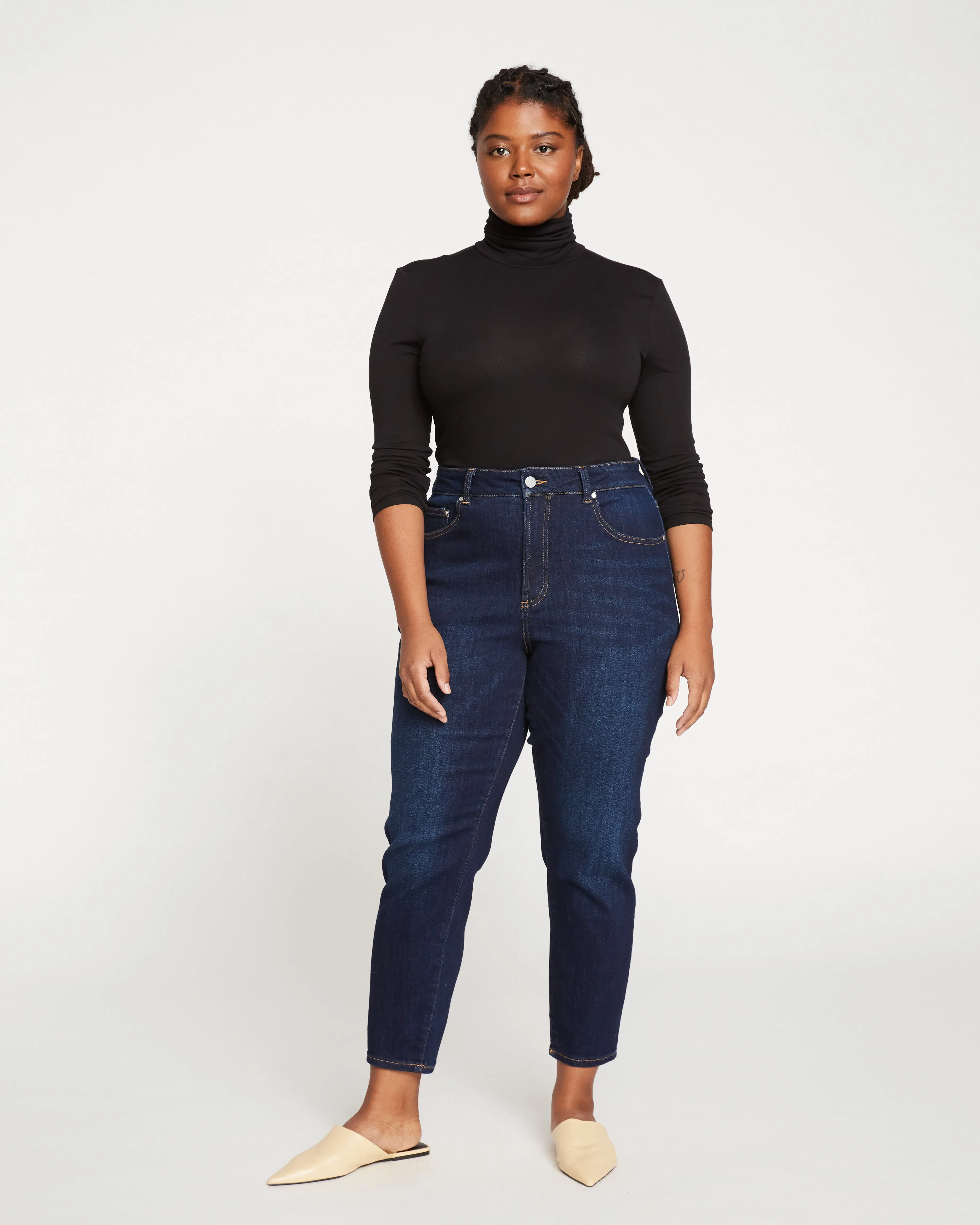Joni High Rise Curve Slim Leg Jeans 27 Inch - Midnight Blue sold by Universal Standard