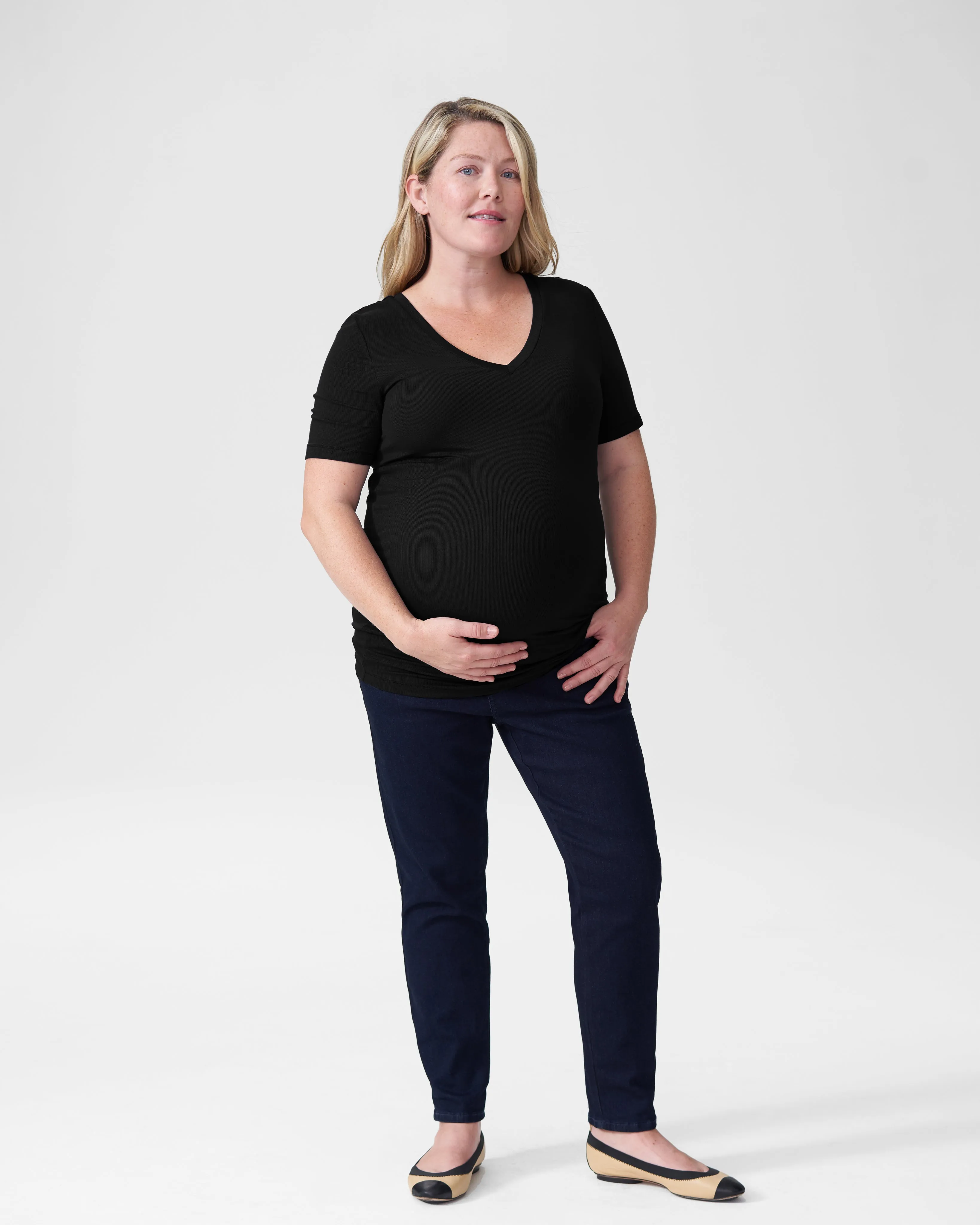 Foundation Short Sleeve V Neck Tee Mom - Black sold by Universal Standard product image thumbnail 2