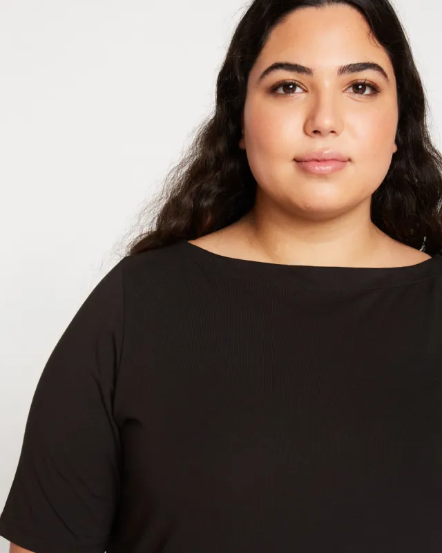 Bella Boatneck Tee - Black sold by Universal Standard