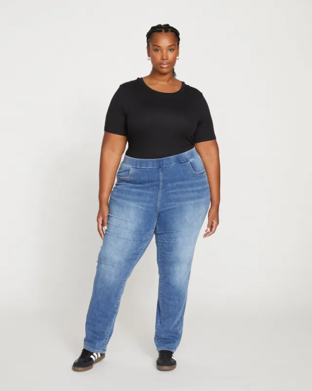 ComfortDenim Stovepipe Jeans 32 Inch - Western Blue Wash sold by Universal Standard