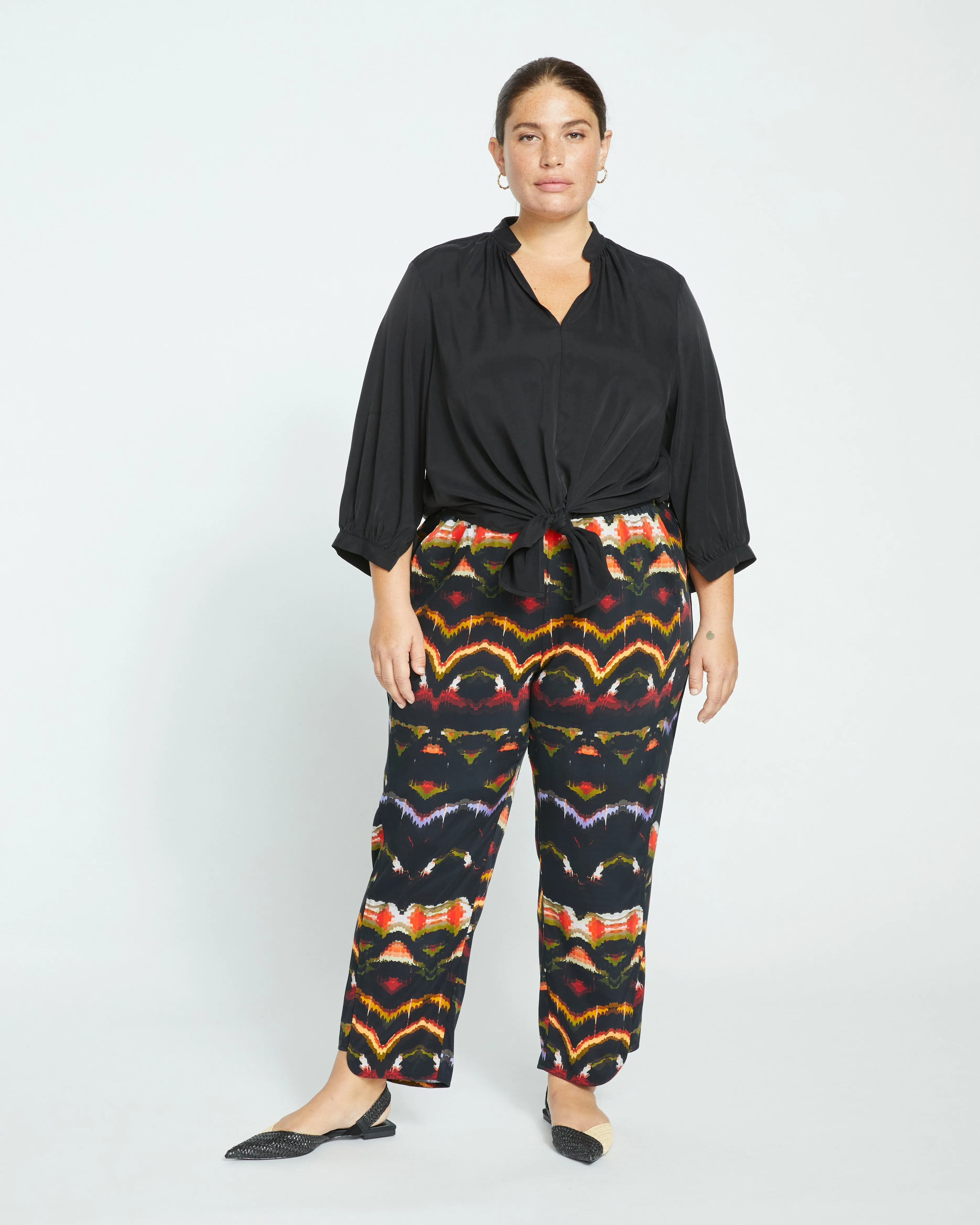 Cooling Stretch Cupro Pants - Midnight Ikat sold by Universal Standard