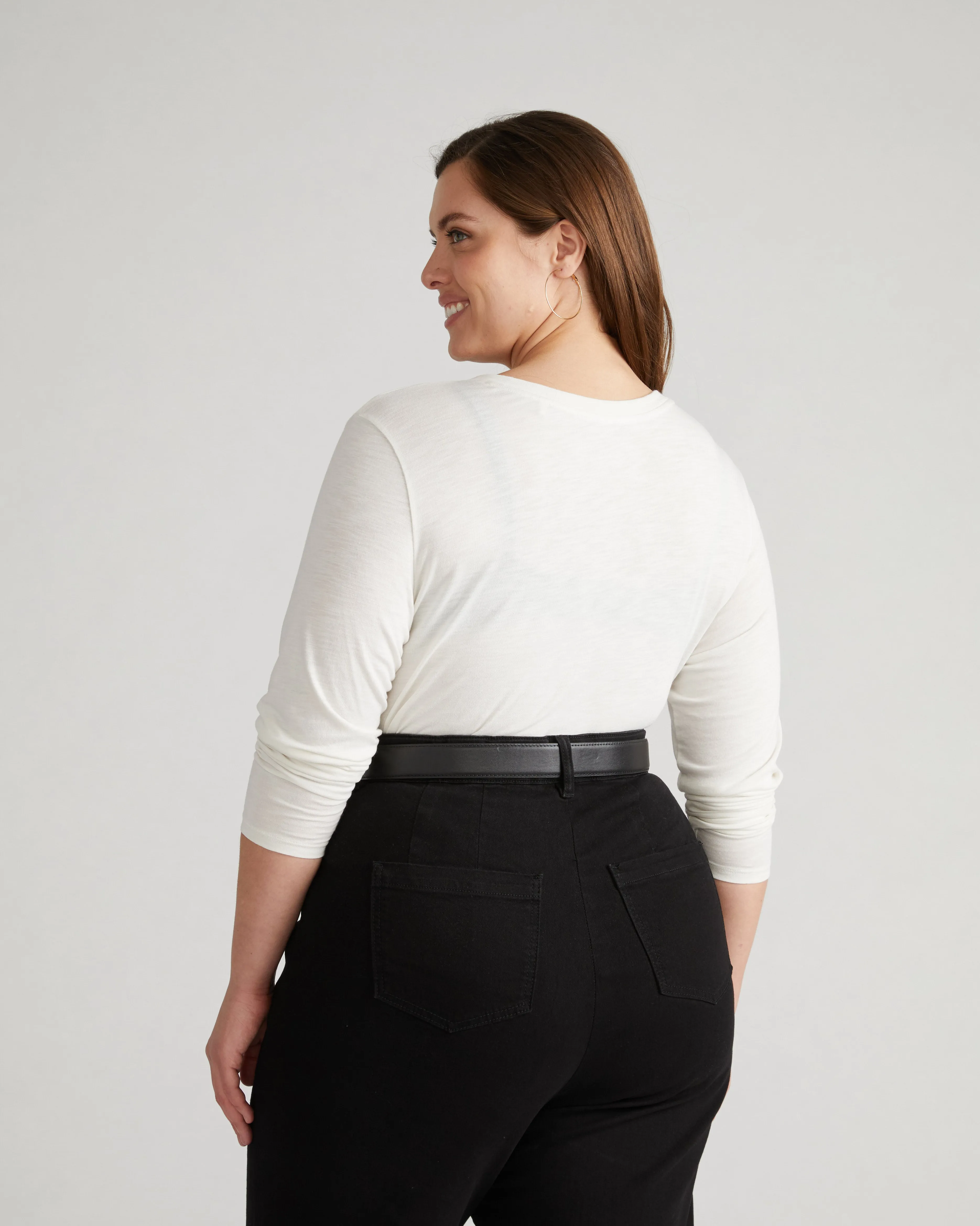 Light-As-Air Long Sleeve V Neck Tee - Vapor sold by Universal Standard product image thumbnail 4