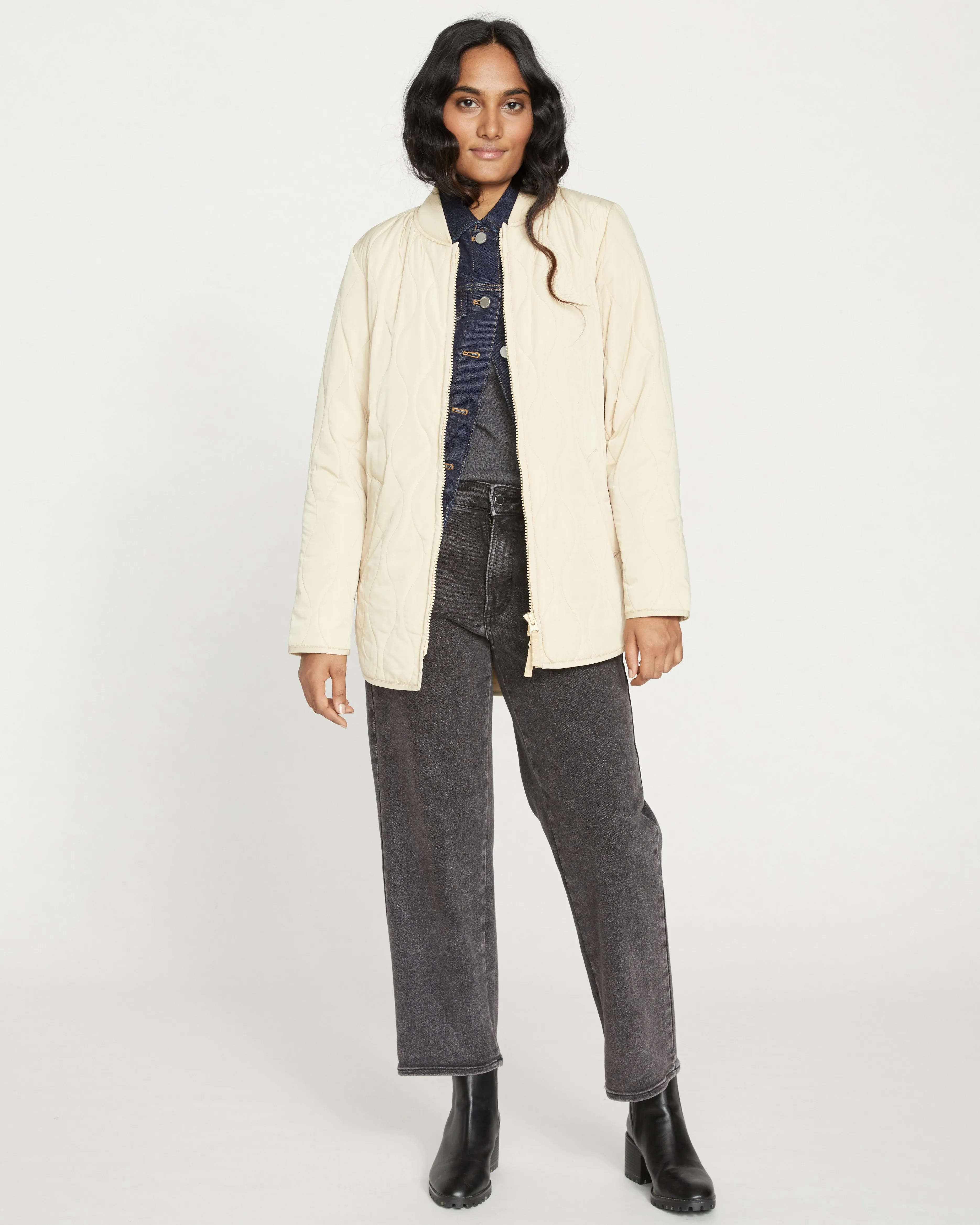 Hudson Quilted Coat - Ceramic sold by Universal Standard