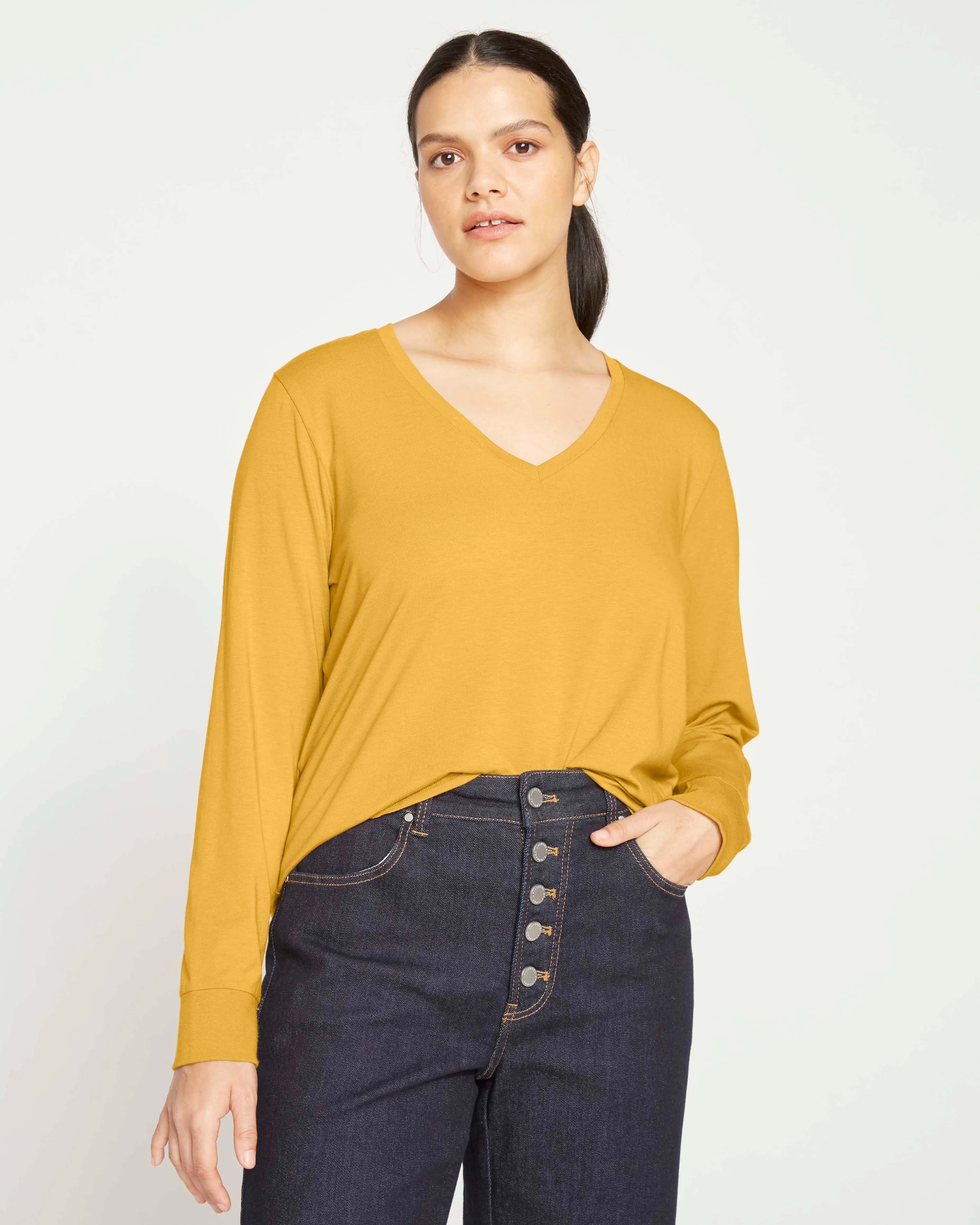 Long Sleeve V Rex - Mustard sold by Universal Standard product image thumbnail 2