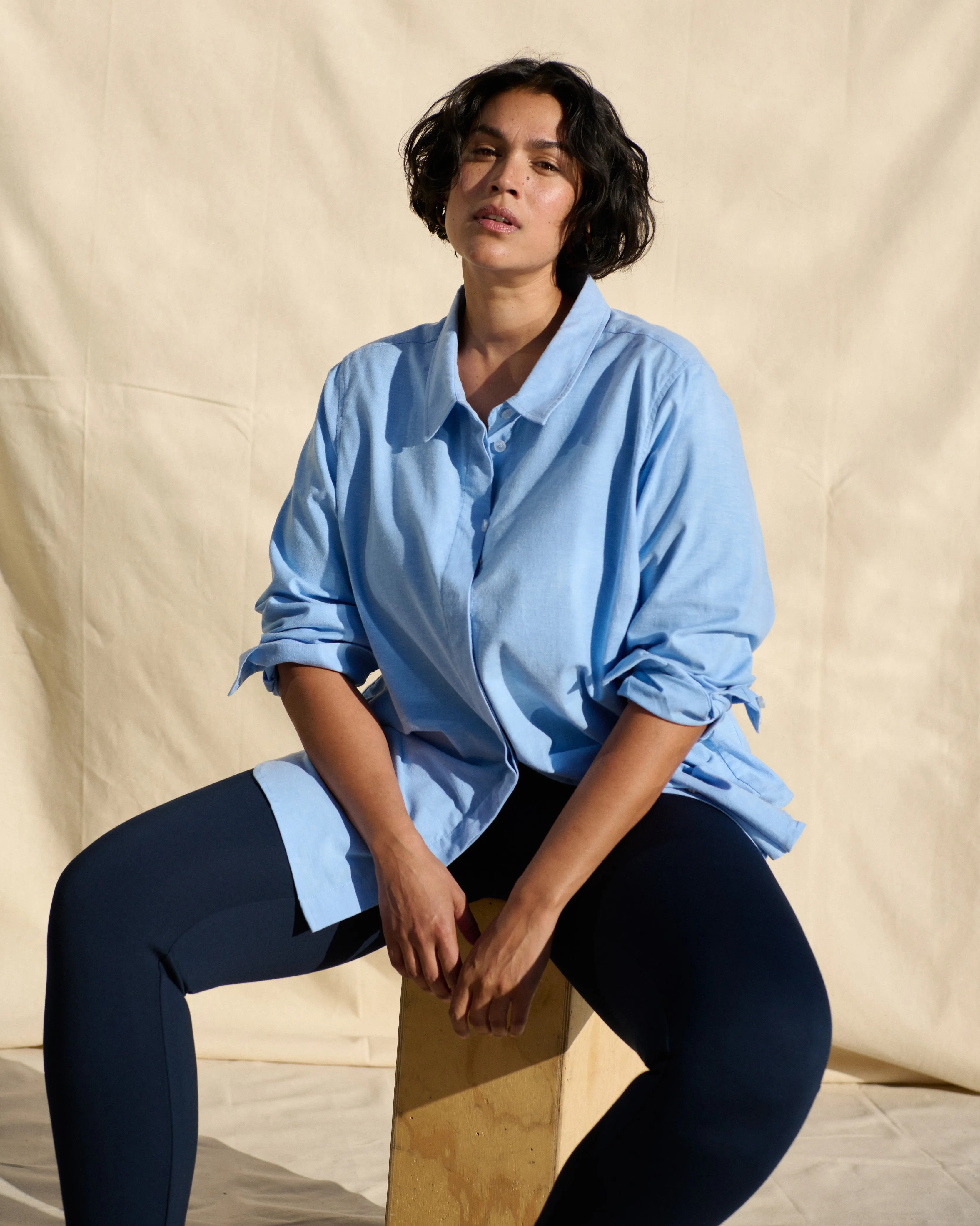 Elbe Stretch Oxford Shirt Classic Fit - Light Oxford Blue sold by Universal Standard