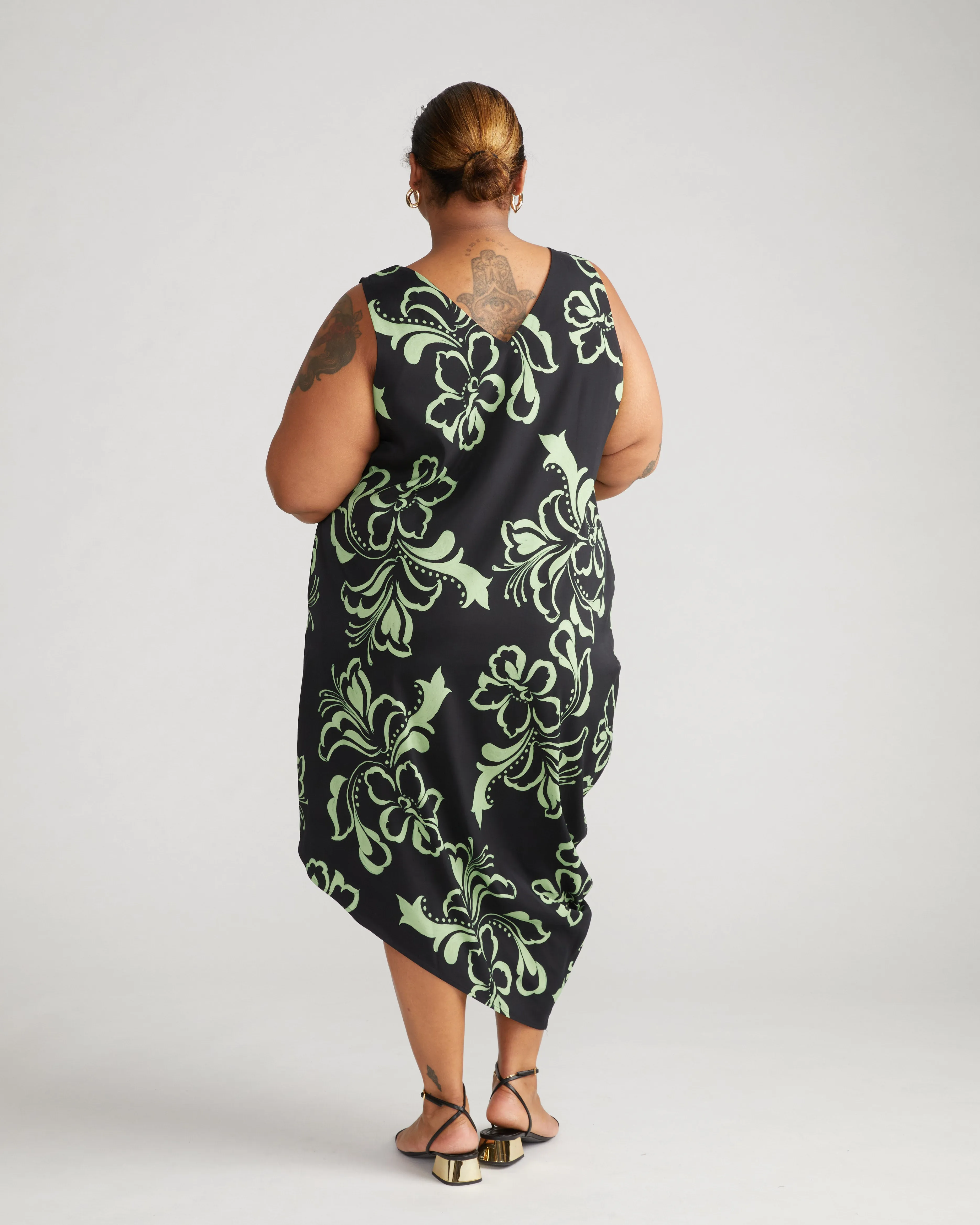 Iconic Cooling Cupro Geneva V Tank Dress - Capoterra Hibiscus sold by Universal Standard product image thumbnail 4