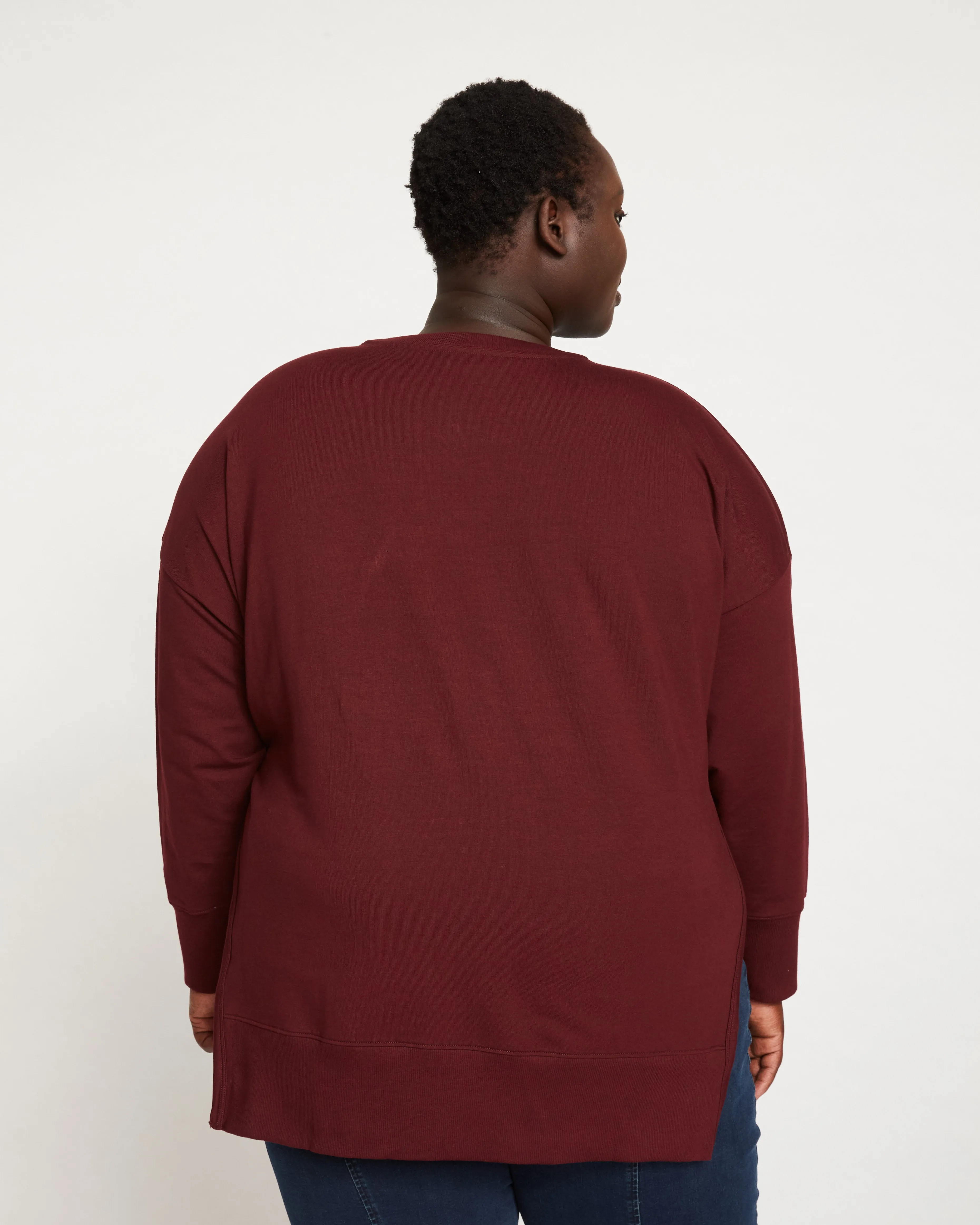 Classic Light Terry Open Side Sweatshirt - Black Cherry sold by Universal Standard product image thumbnail 5