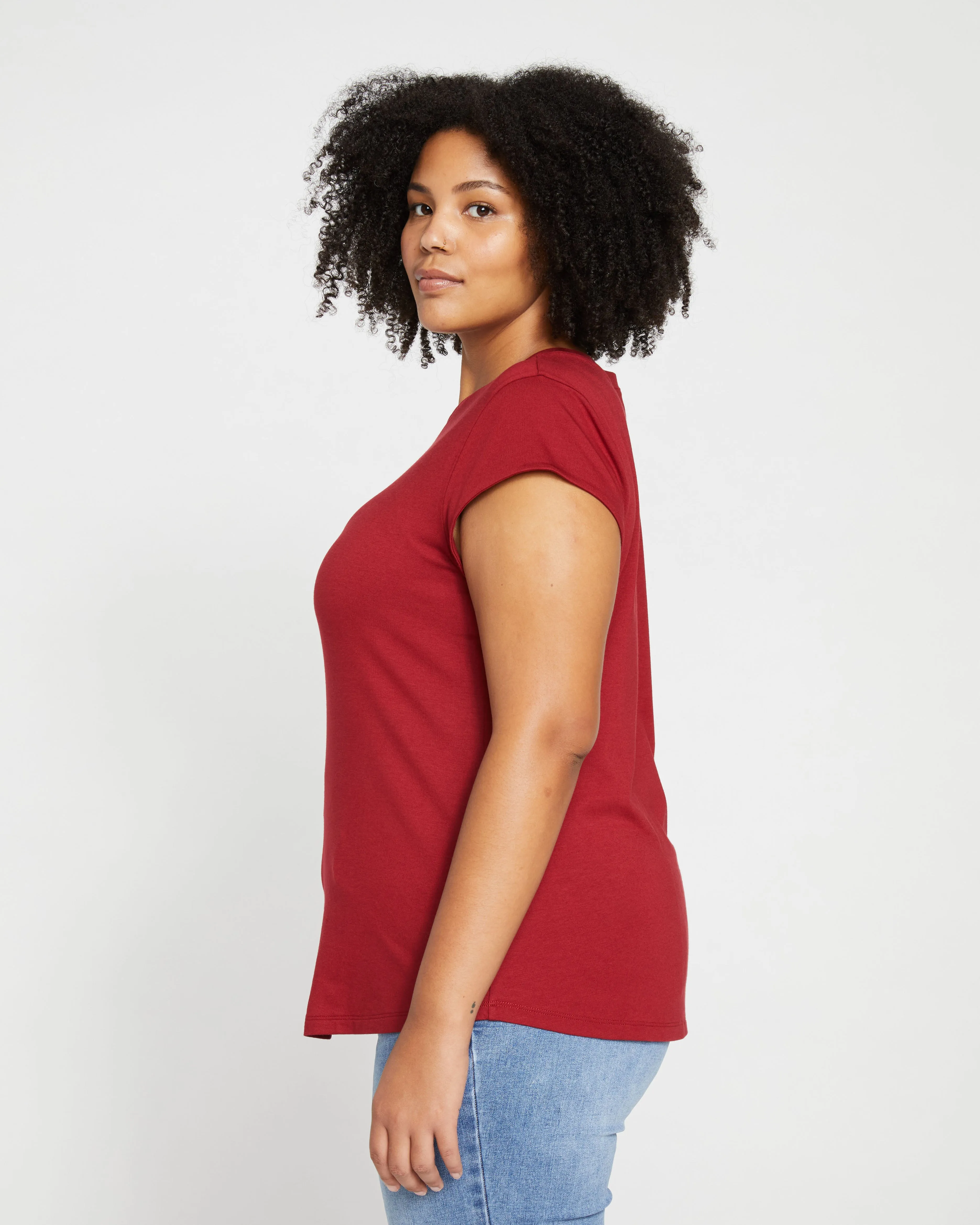 Ashley Cap Sleeve Tee - Rhubarb sold by Universal Standard product image thumbnail 3