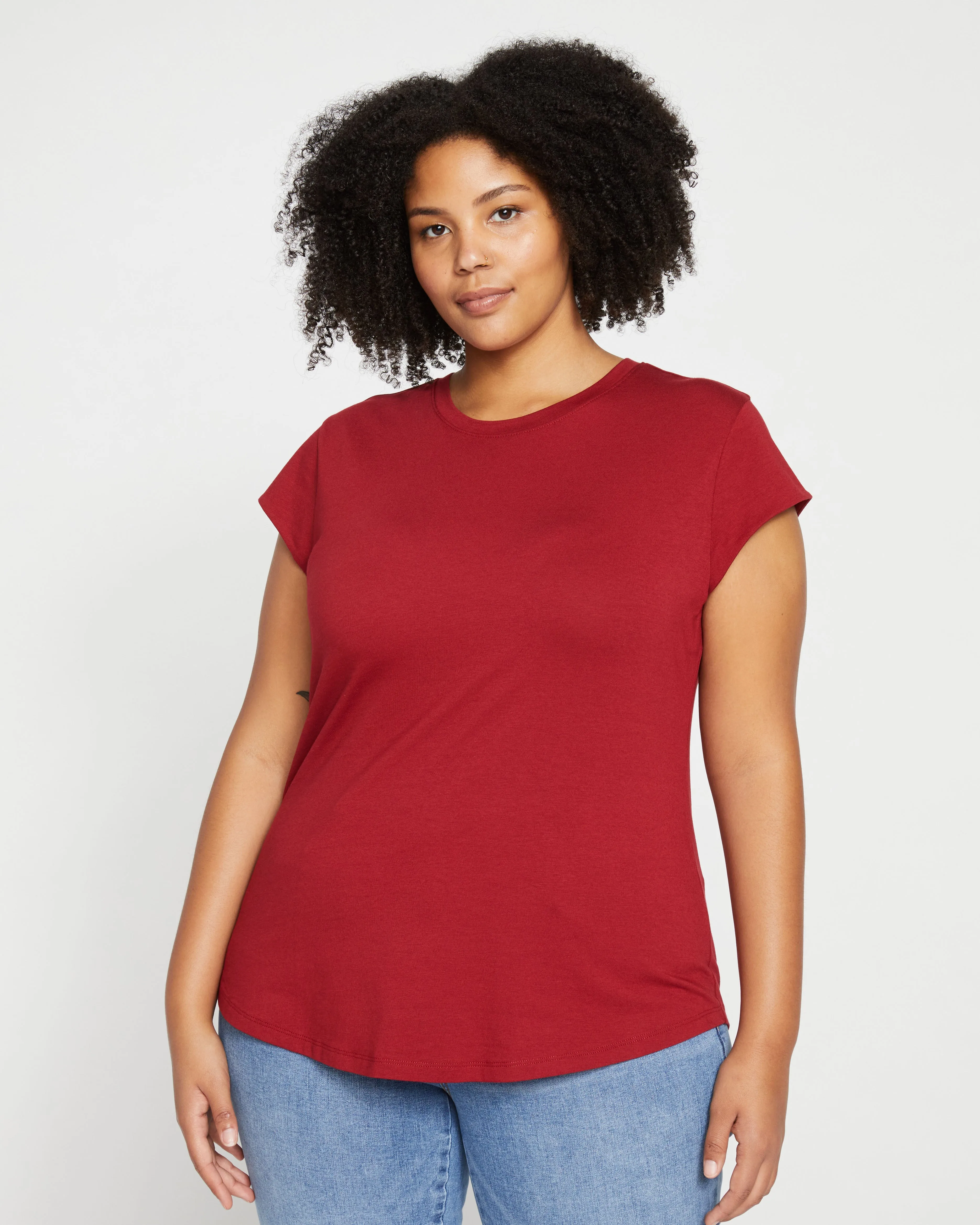 Ashley Cap Sleeve Tee - Rhubarb sold by Universal Standard product image thumbnail 2