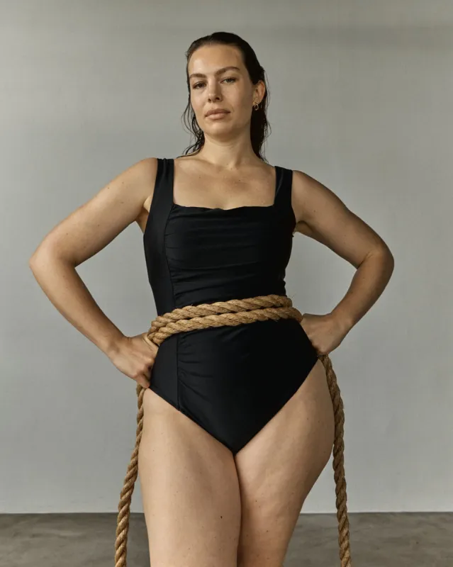 The Square Neck Swimsuit - Black sold by Universal Standard