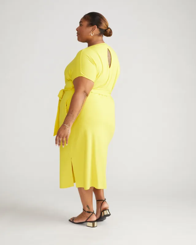 Belted Divine Jersey Dress - Yellow sold by Universal Standard