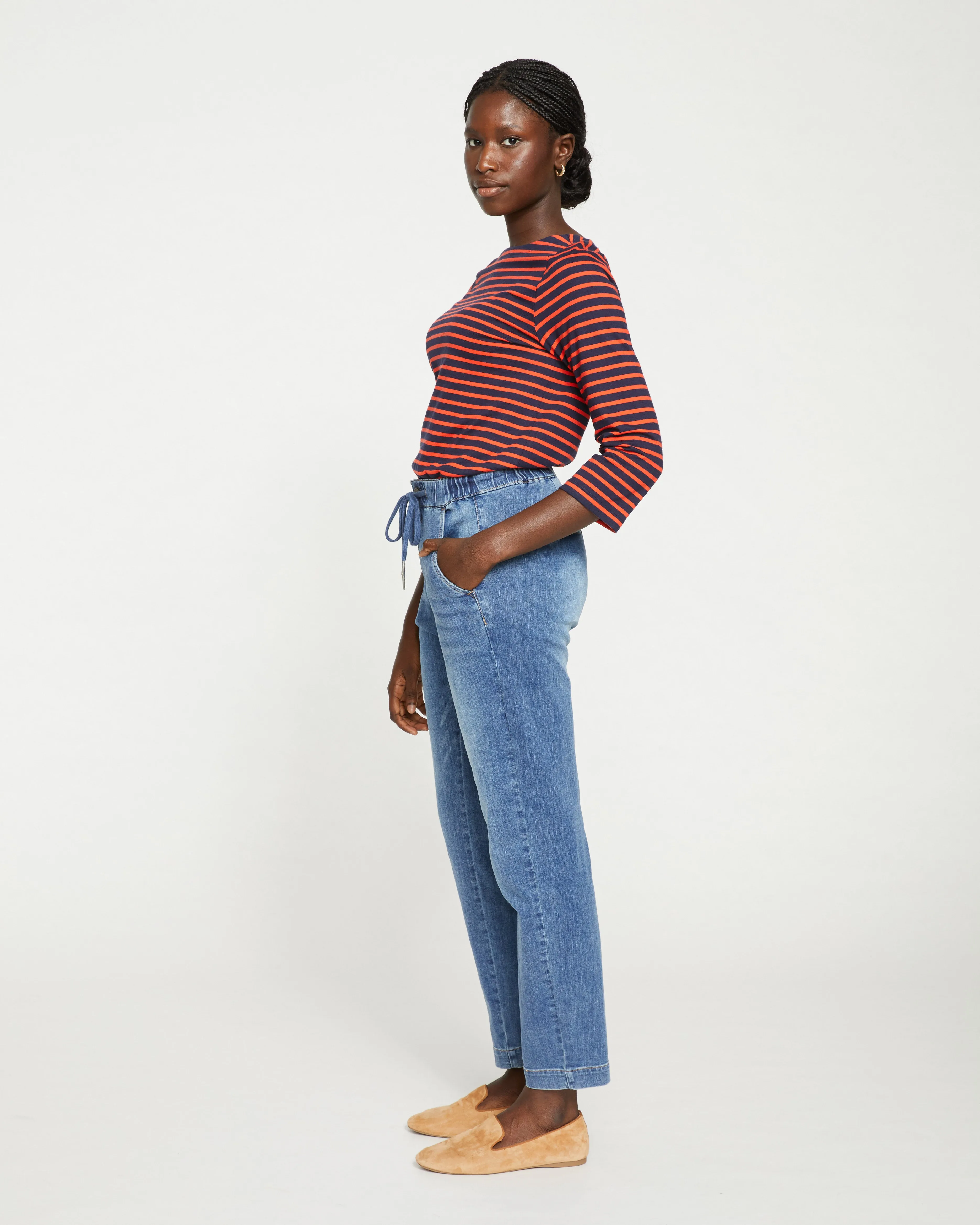 ComfortDenim Drawstring Jean Trouser - Western Blue Wash sold by Universal Standard product image thumbnail 3