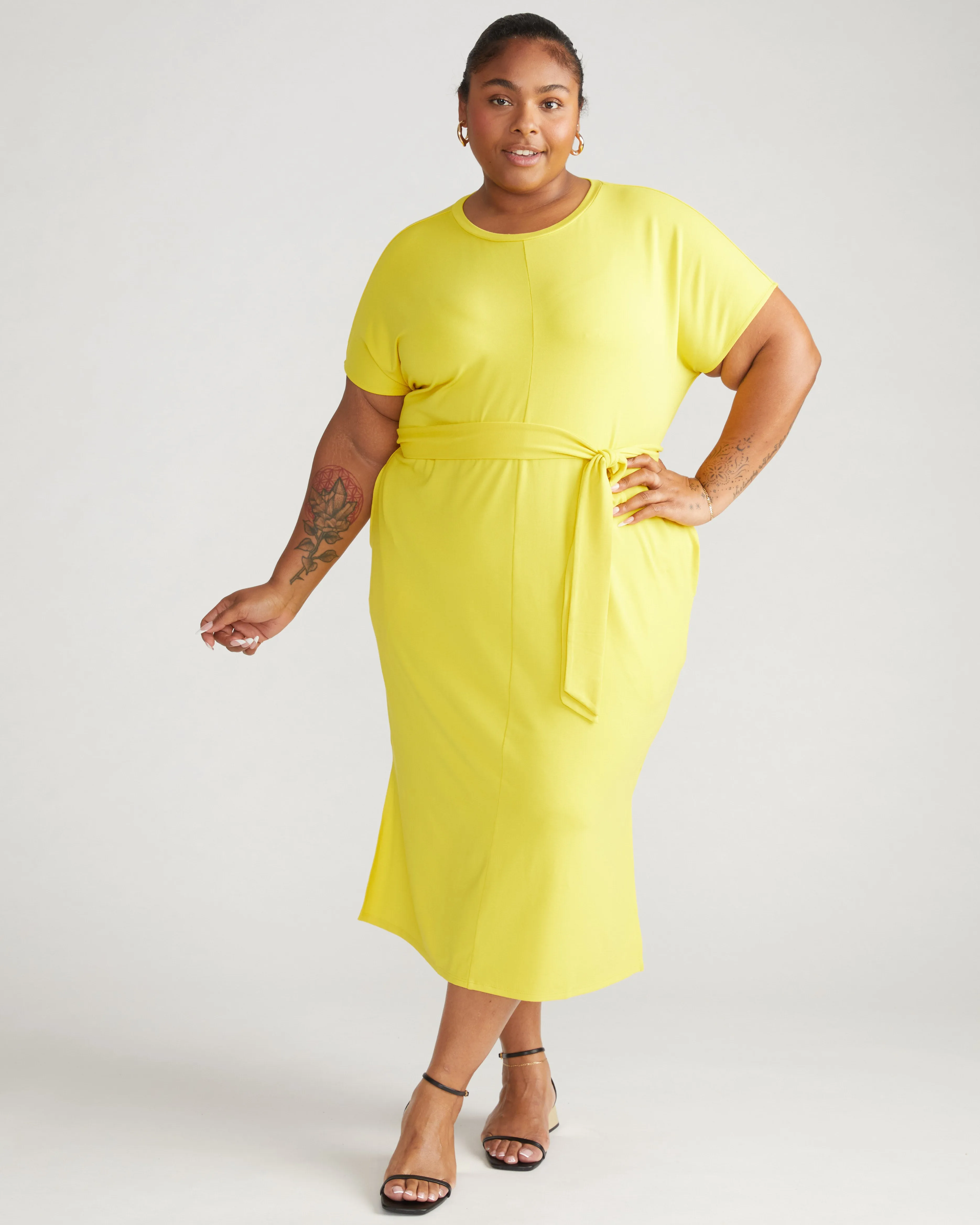 Belted Divine Jersey Dress - Yellow sold by Universal Standard product image thumbnail 3