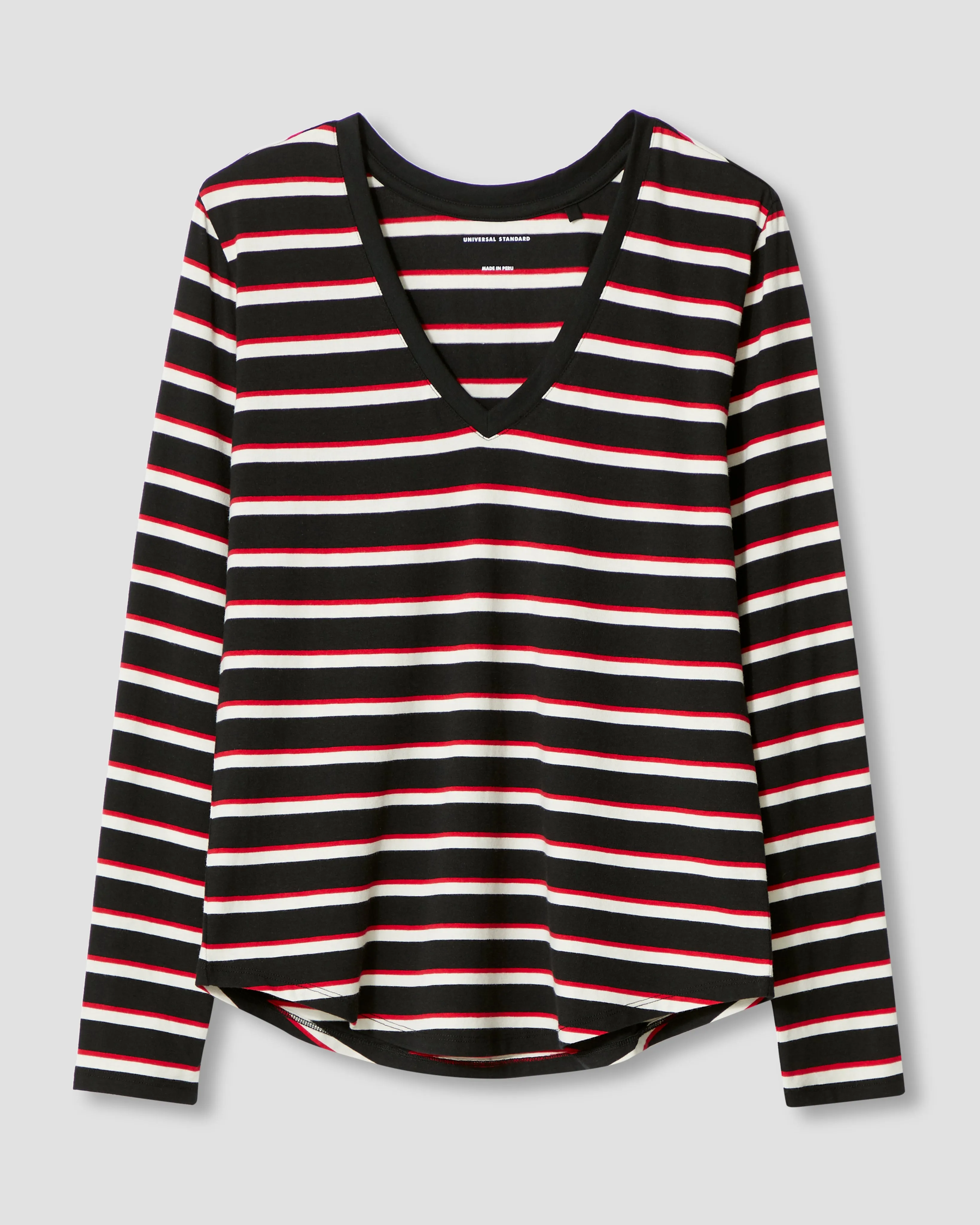 Long Sleeve V Rex - Black/Red/White Stripe sold by Universal Standard product image thumbnail 3