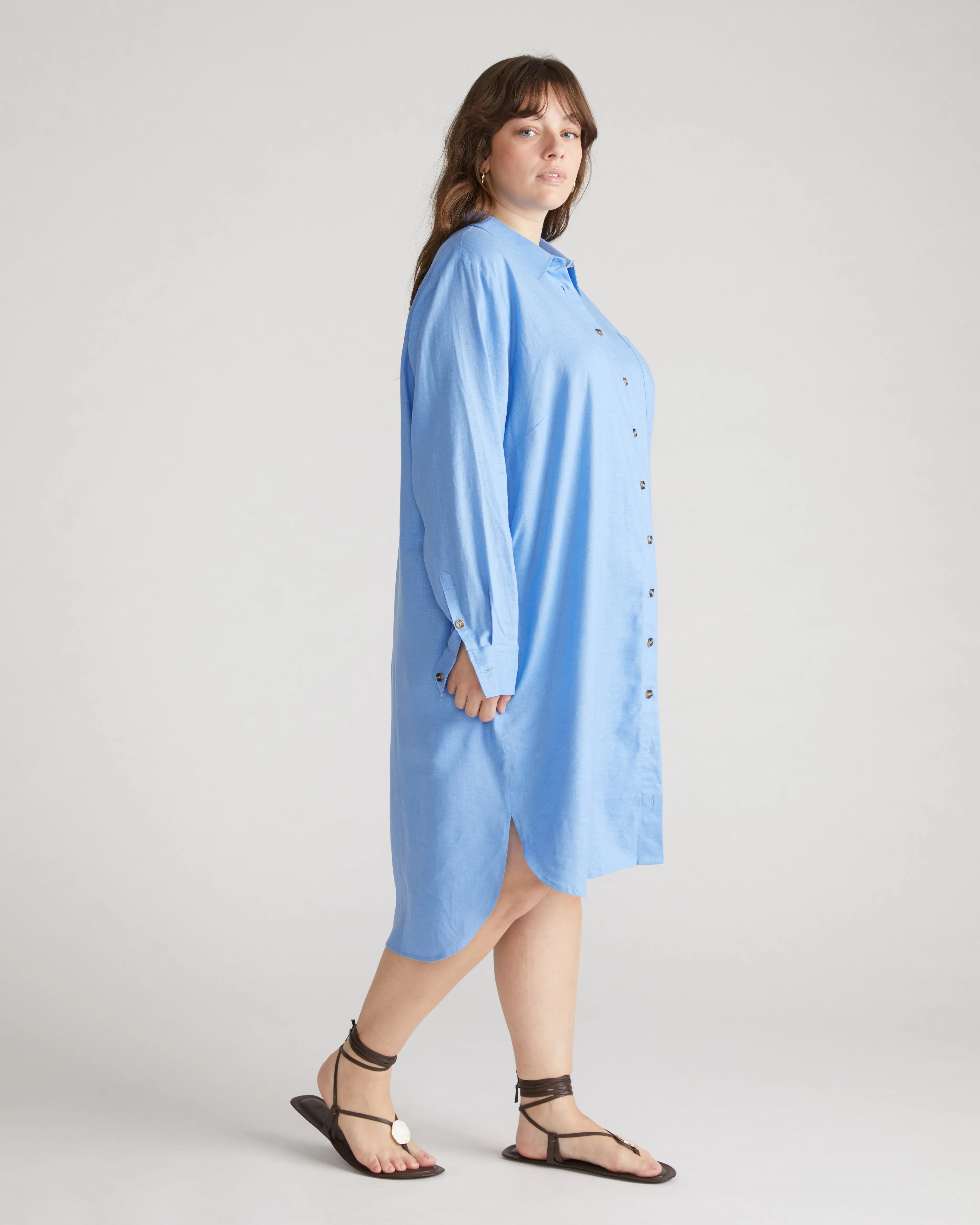 Seaside Linen Shirtdress - Hamptons Hydrangea sold by Universal Standard product image thumbnail 4