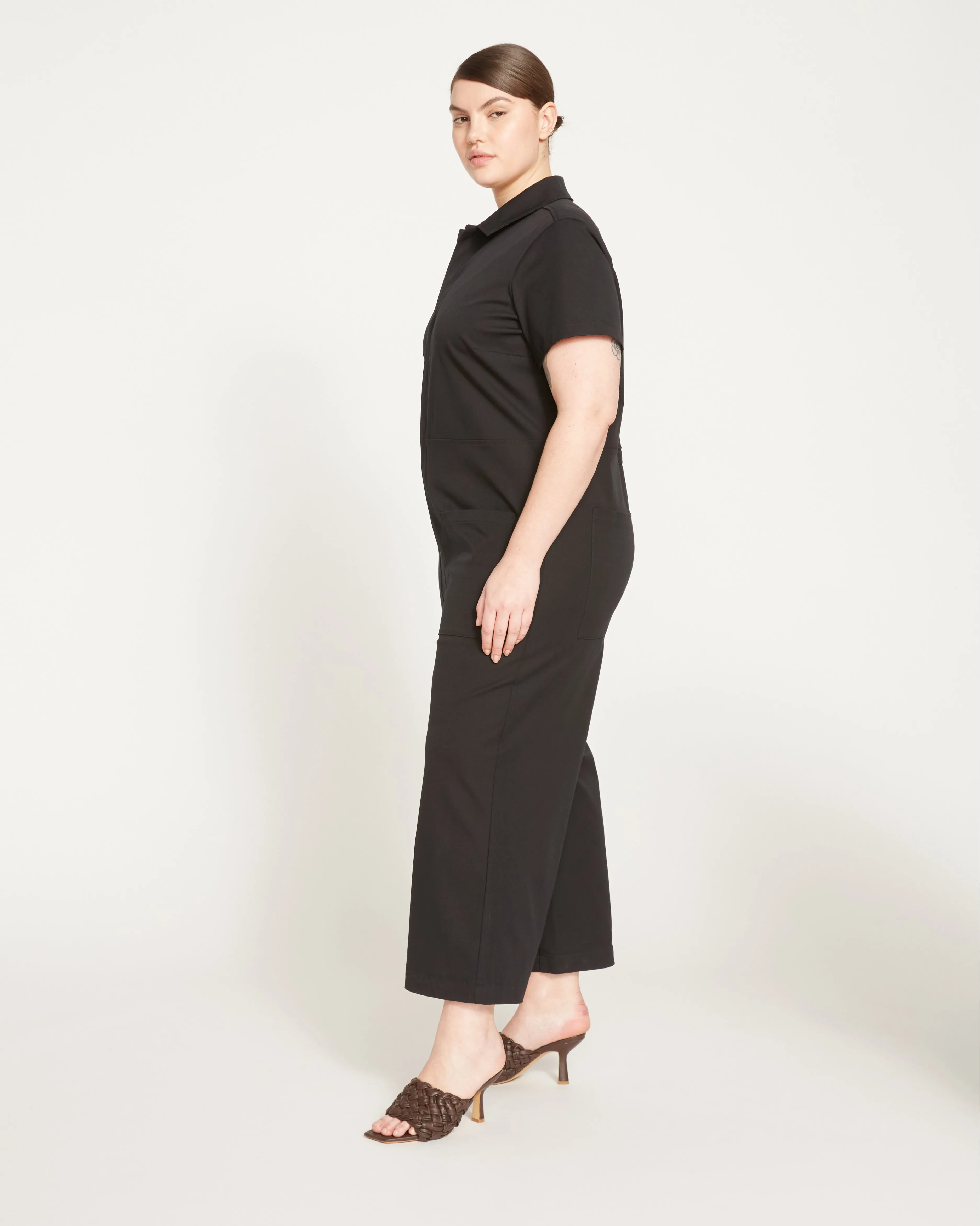 Kate Stretch Cotton Twill Jumpsuit - Black sold by Universal Standard product image thumbnail 4