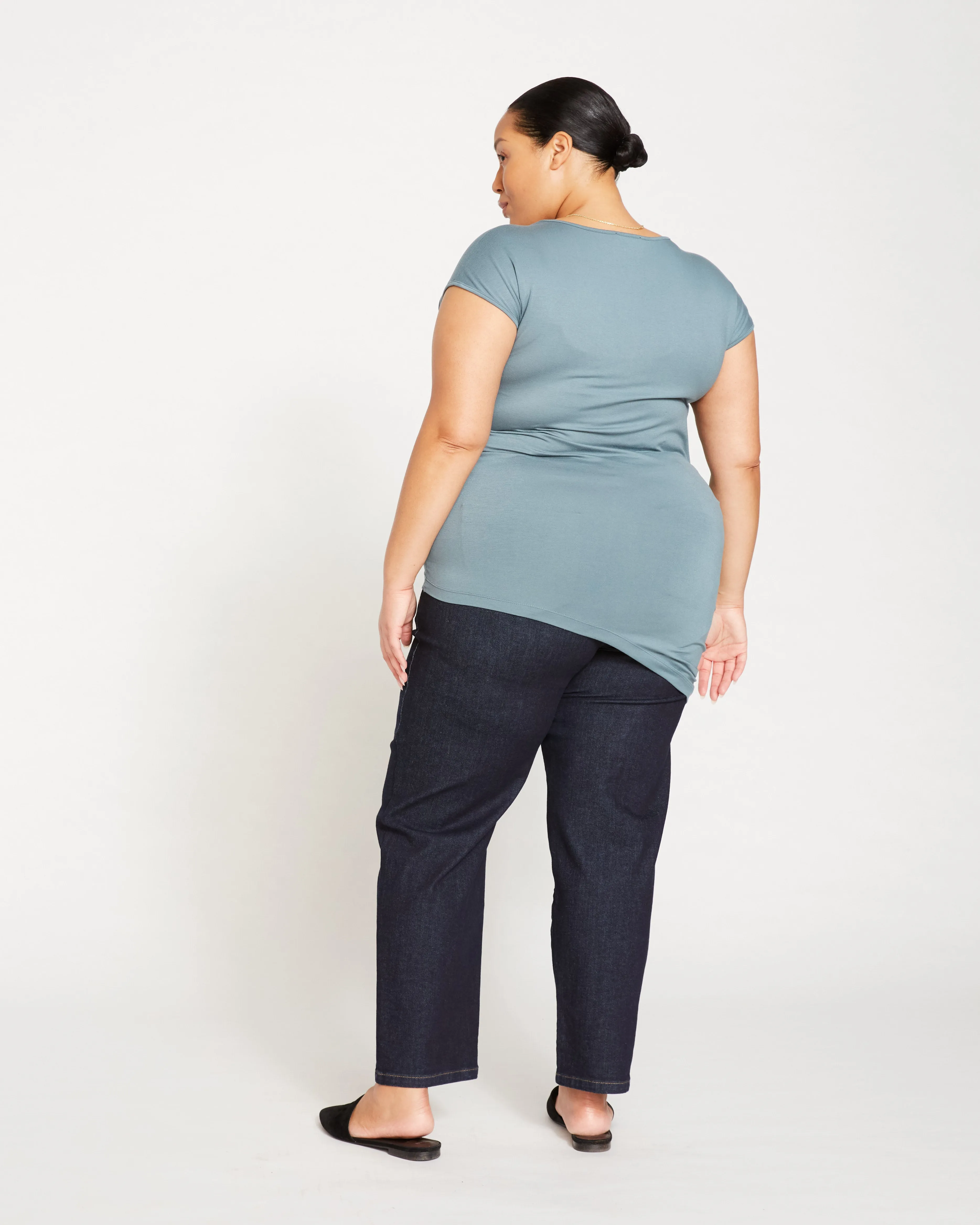 Liquid Jersey V-Neck Genevette Top - Storm sold by Universal Standard product image thumbnail 4