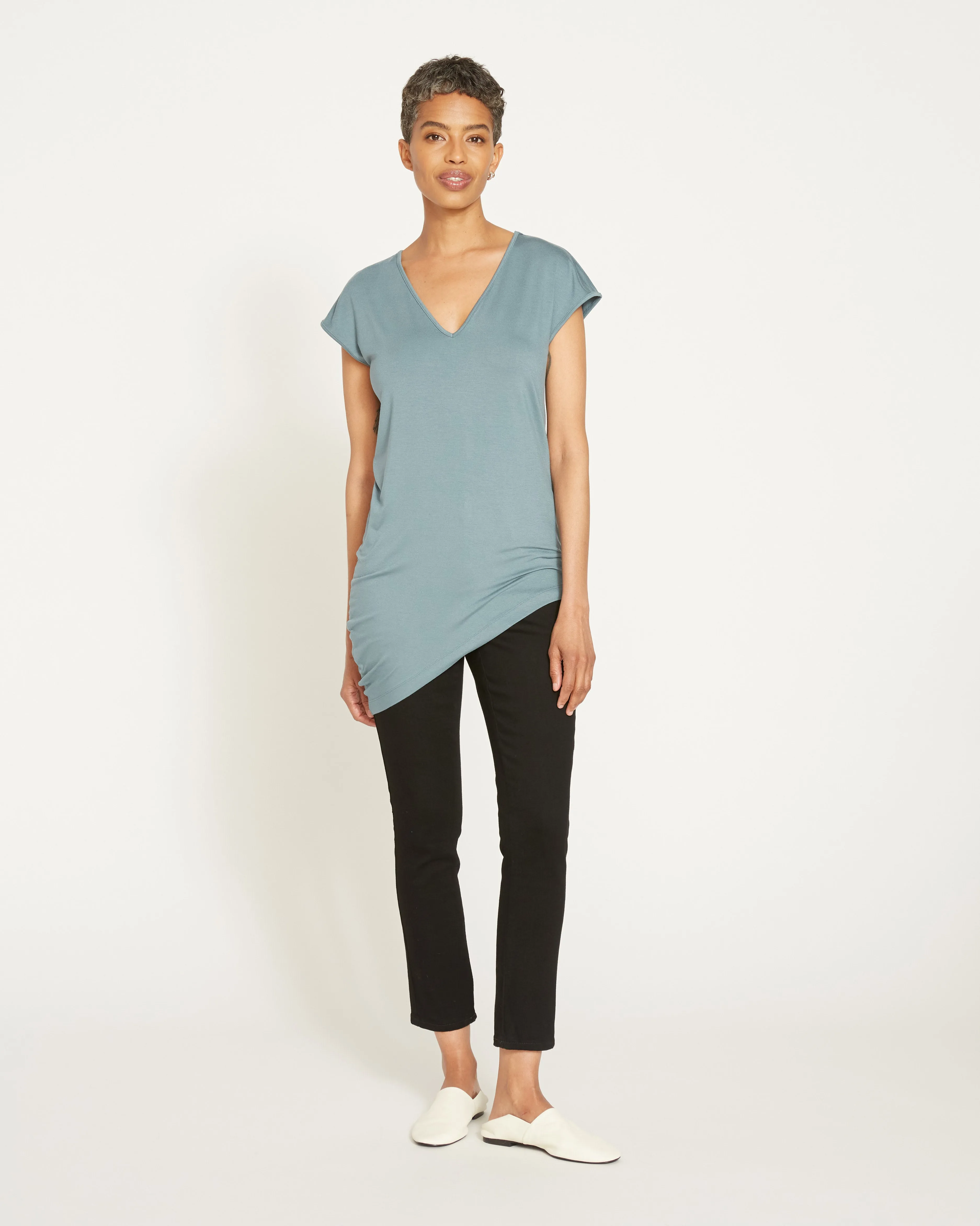 Liquid Jersey V-Neck Genevette Top - Storm sold by Universal Standard product image thumbnail 5