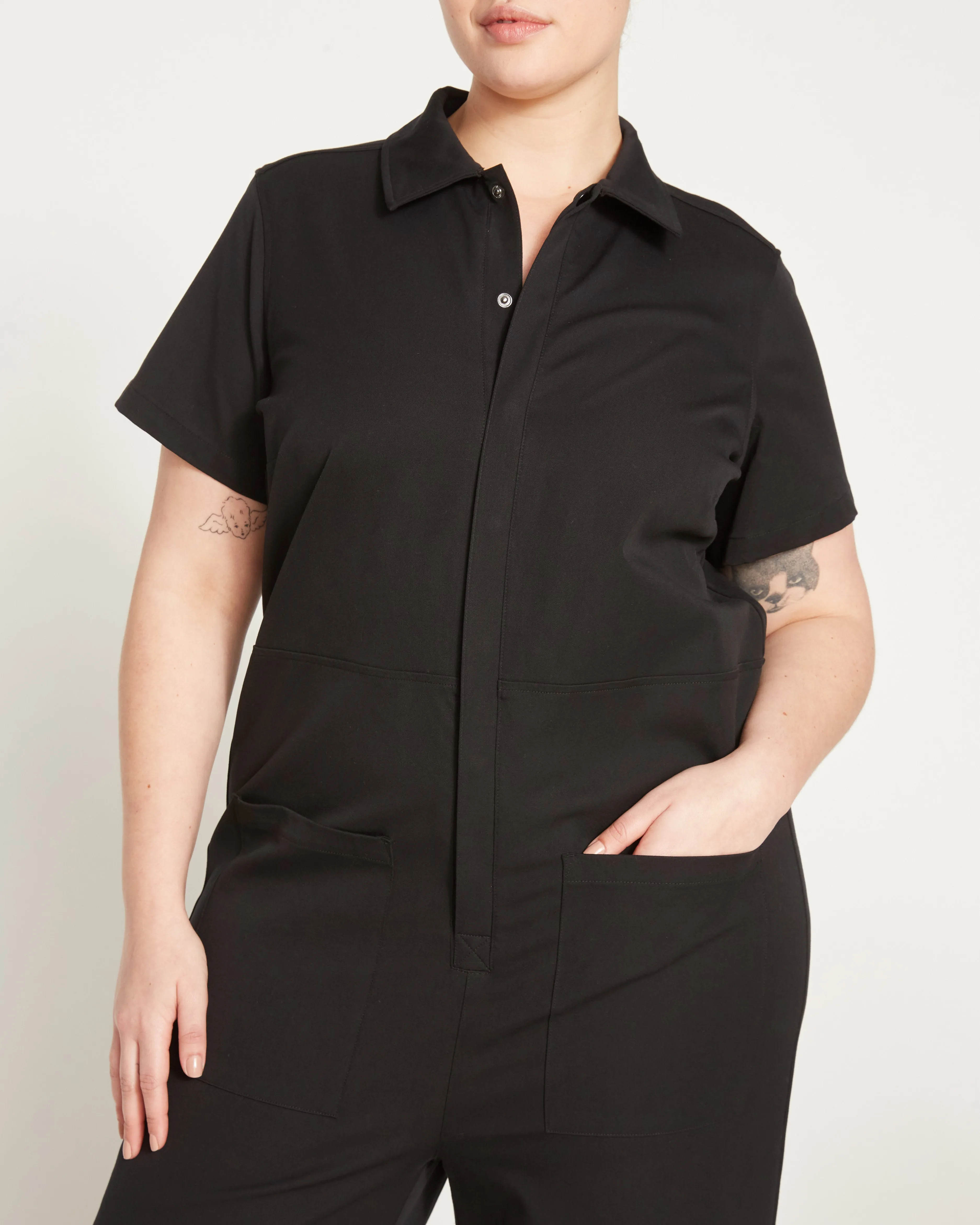 Kate Stretch Cotton Twill Jumpsuit - Black sold by Universal Standard product image thumbnail 3