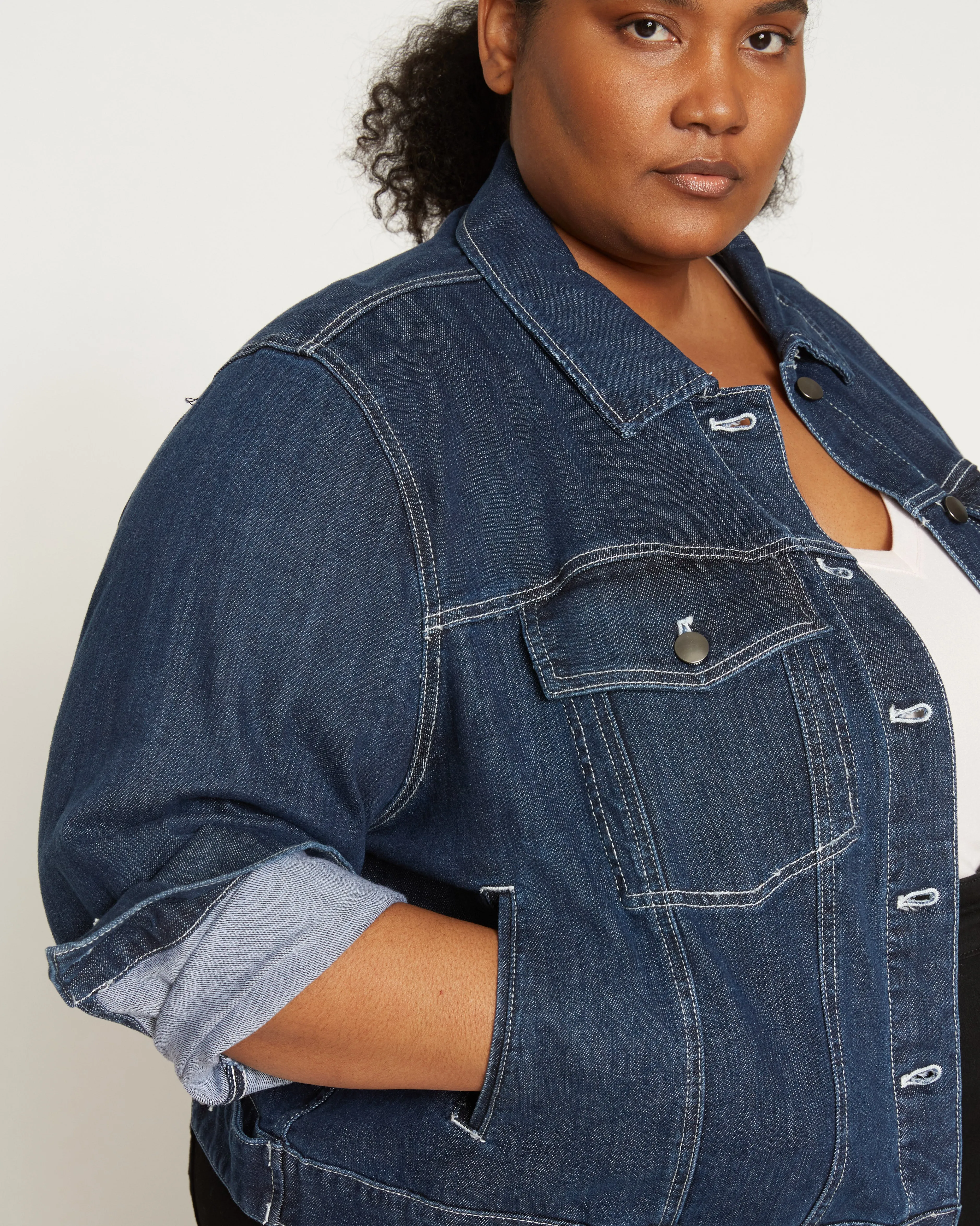 Kelsey Denim Jacket - Dark Indigo sold by Universal Standard product image thumbnail 3