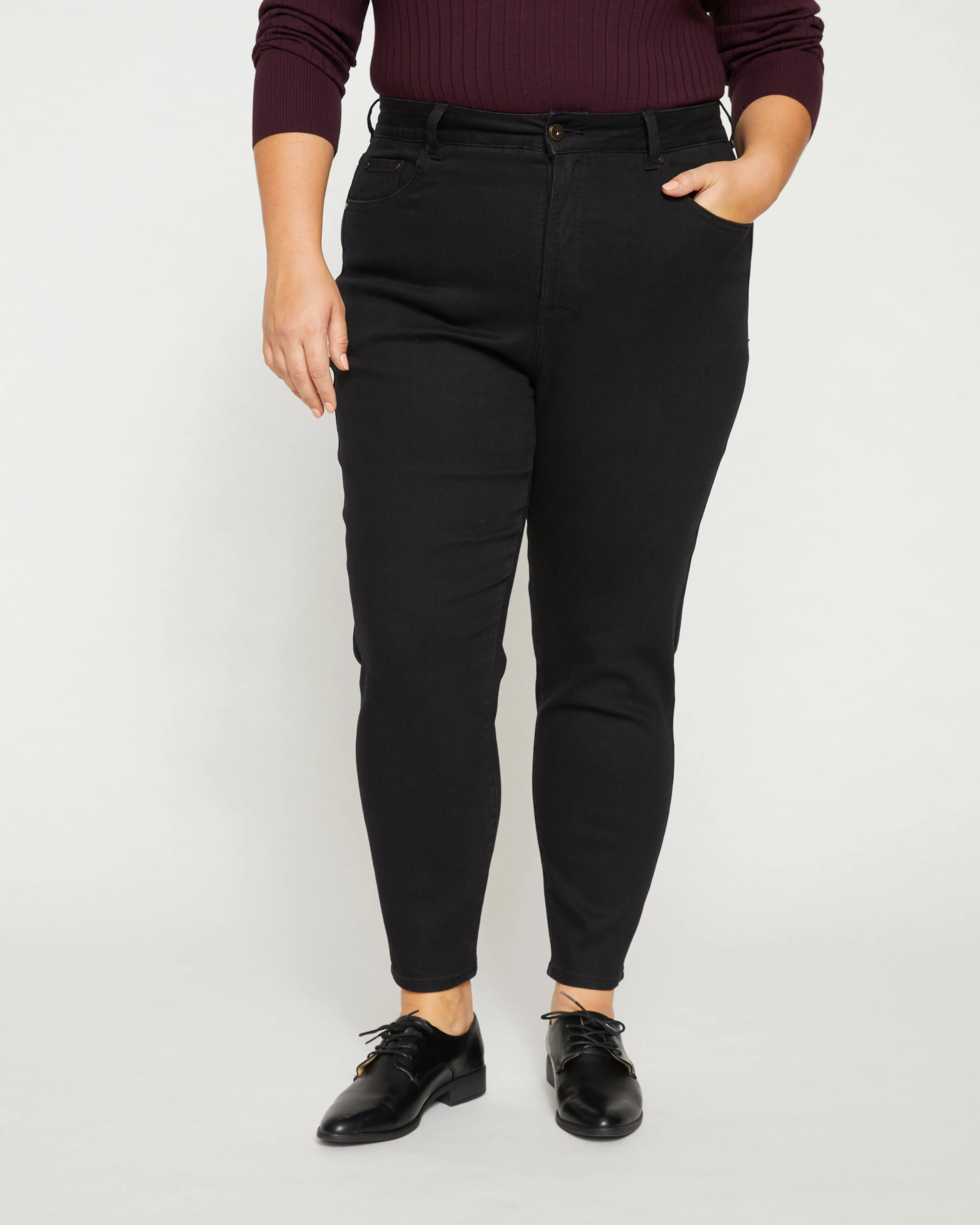 Joni High Rise Curve Slim Leg Jeans 27 Inch - Black sold by Universal Standard product image thumbnail 2