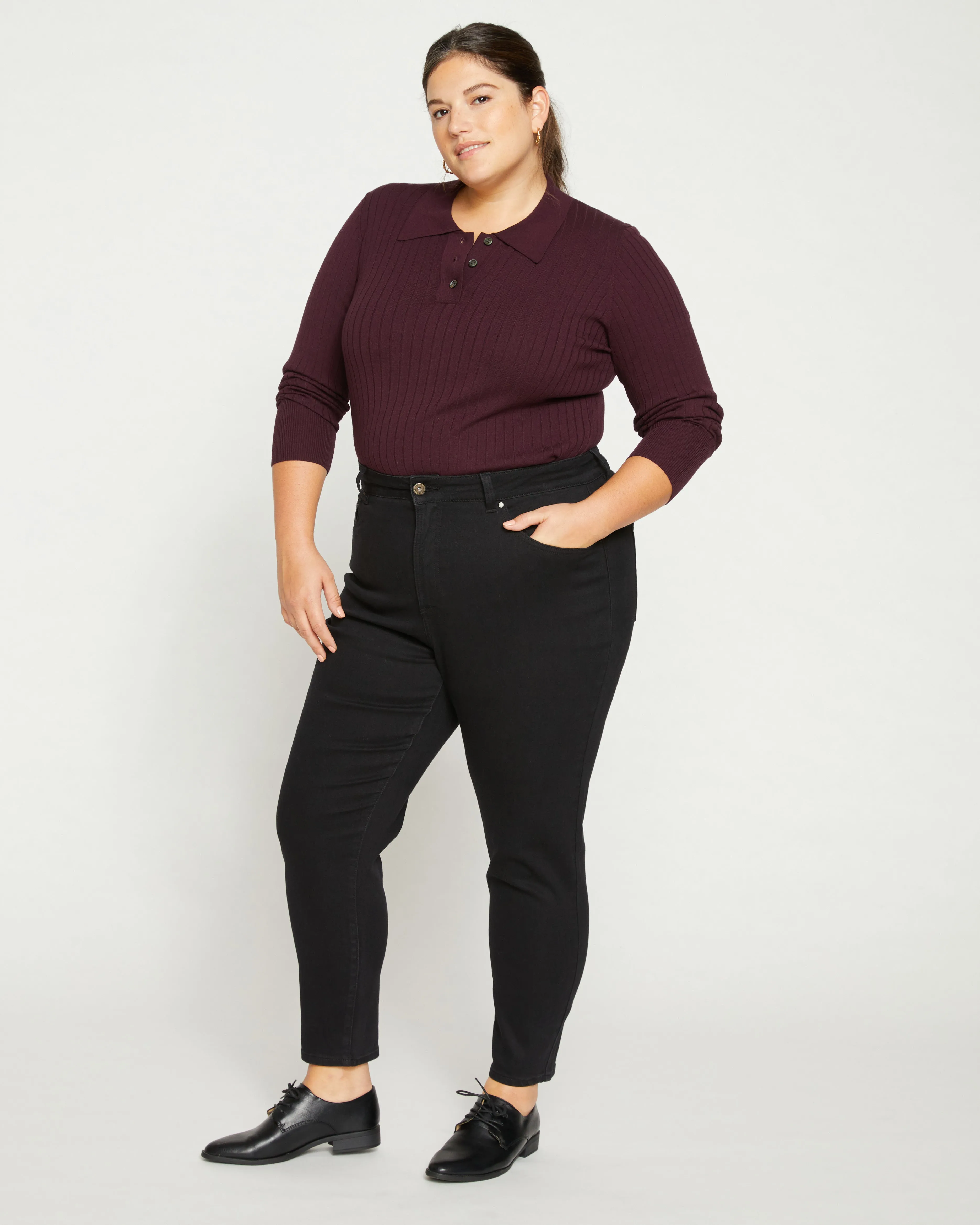 Joni High Rise Curve Slim Leg Jeans 27 Inch - Black sold by Universal Standard product image thumbnail 3