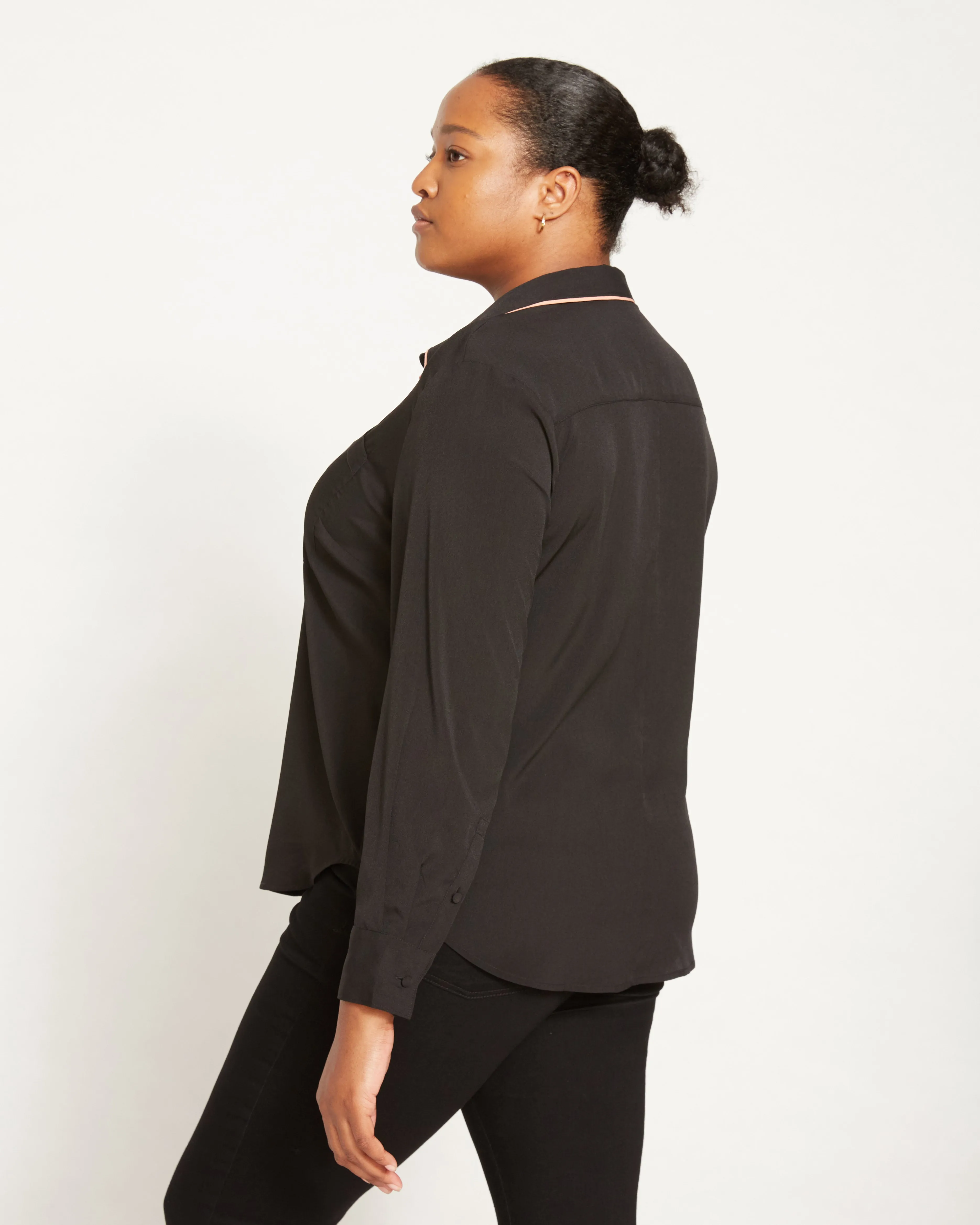 Better-Than-Silk Pajama Blouse - Black sold by Universal Standard product image thumbnail 4