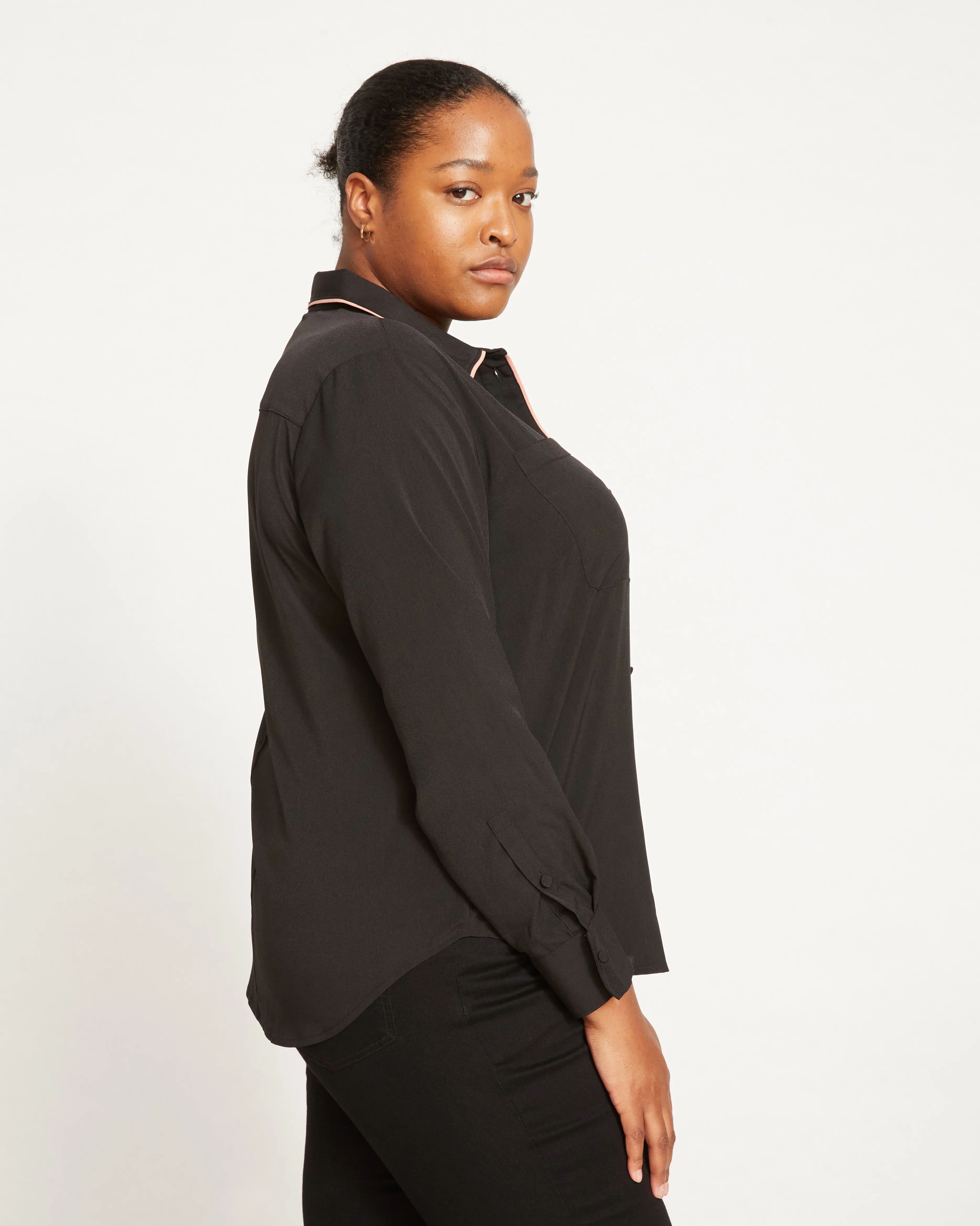 Better-Than-Silk Pajama Blouse - Black sold by Universal Standard product image thumbnail 3