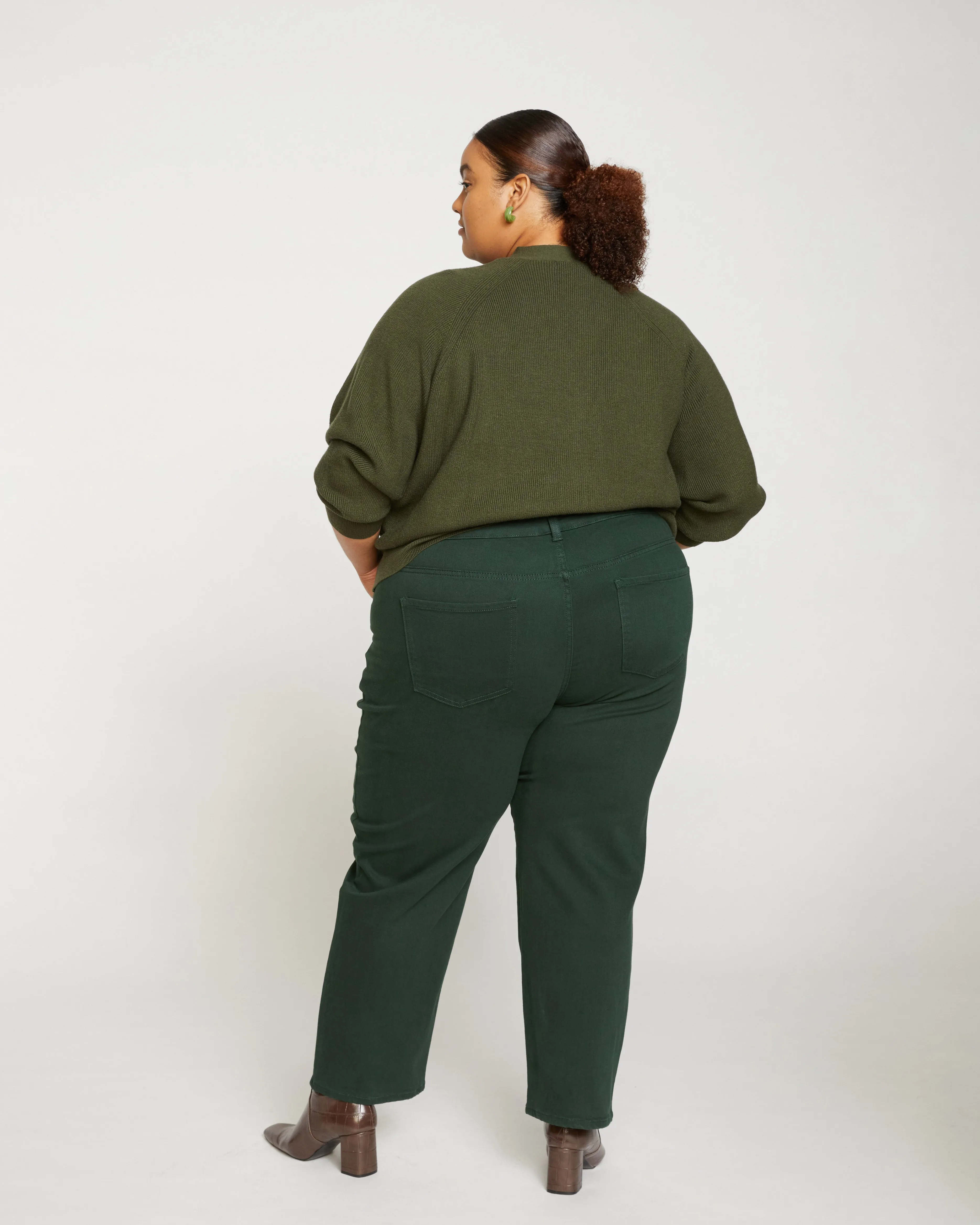 Etta High Rise Straight Leg Jeans 28 Inch - Forest Green sold by Universal Standard product image thumbnail 4