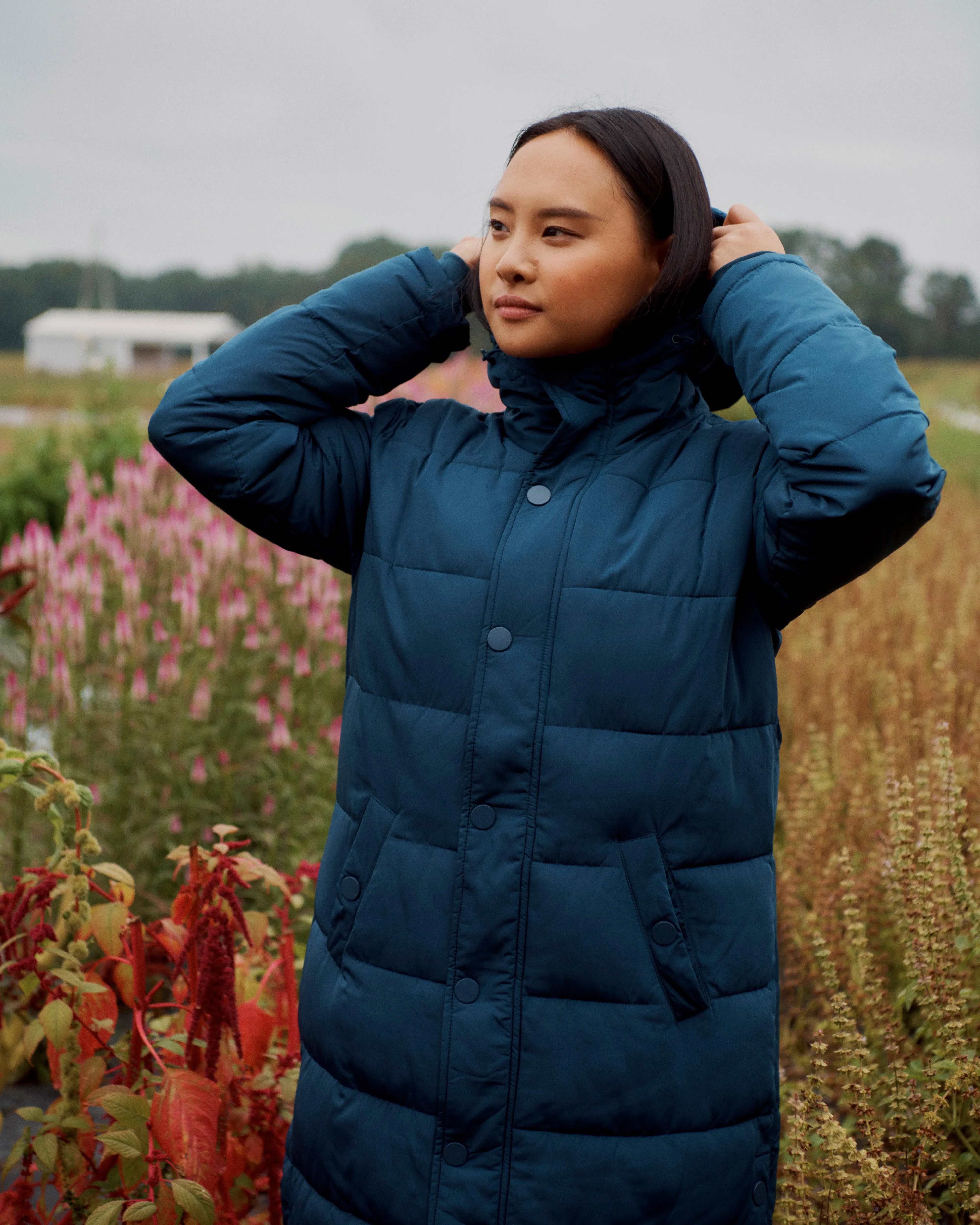 Everest Long Hooded Puffer - Storm sold by Universal Standard