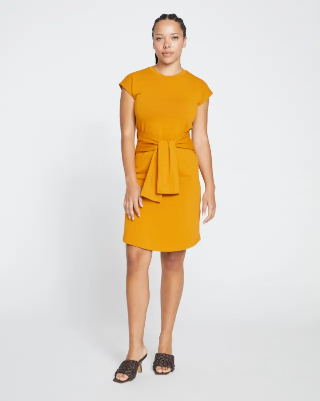 Classic Jersey Tie Dress - Dried Saffron sold by Universal Standard