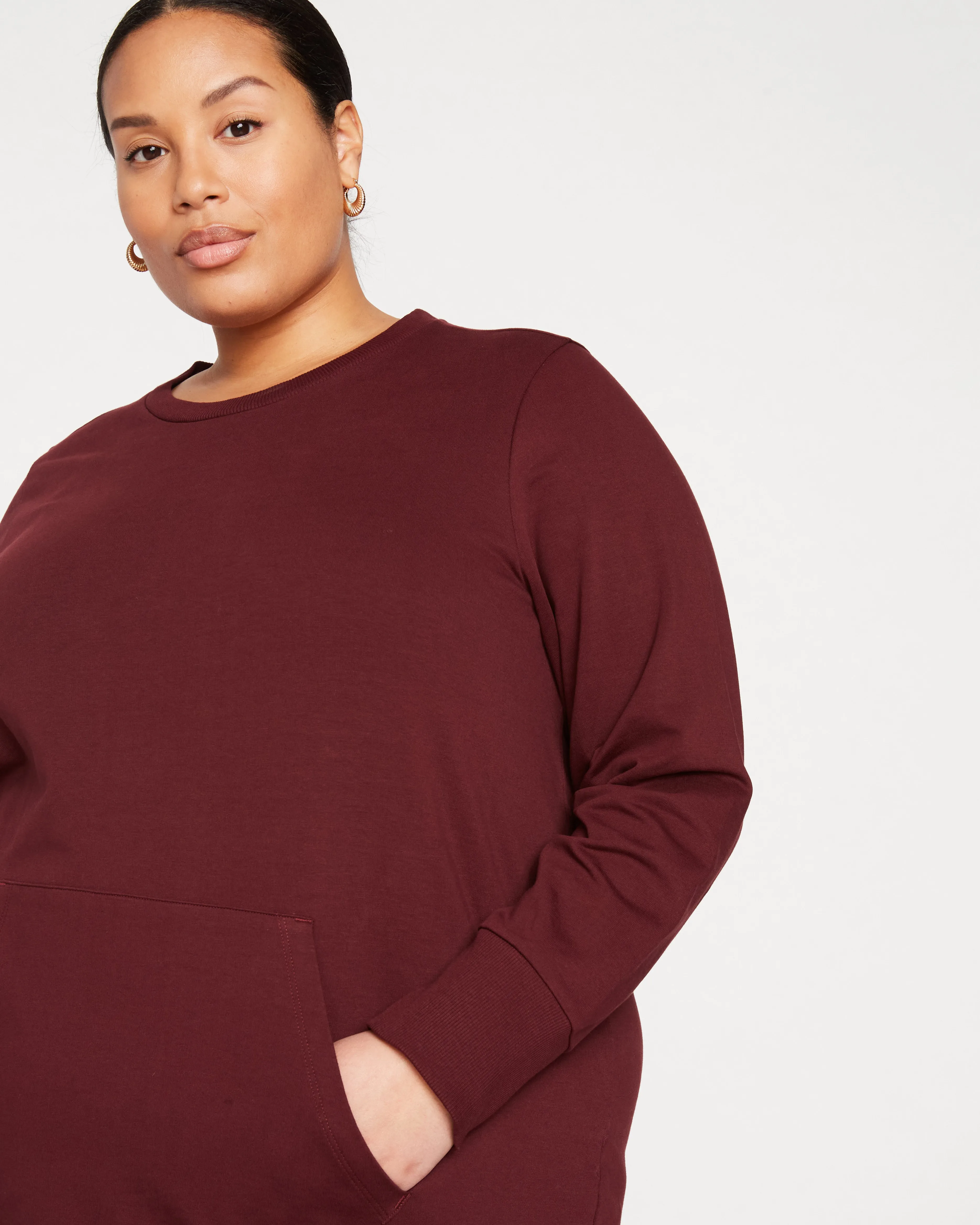 Classic Light Terry Sweatshirt Dress - Black Cherry sold by Universal Standard