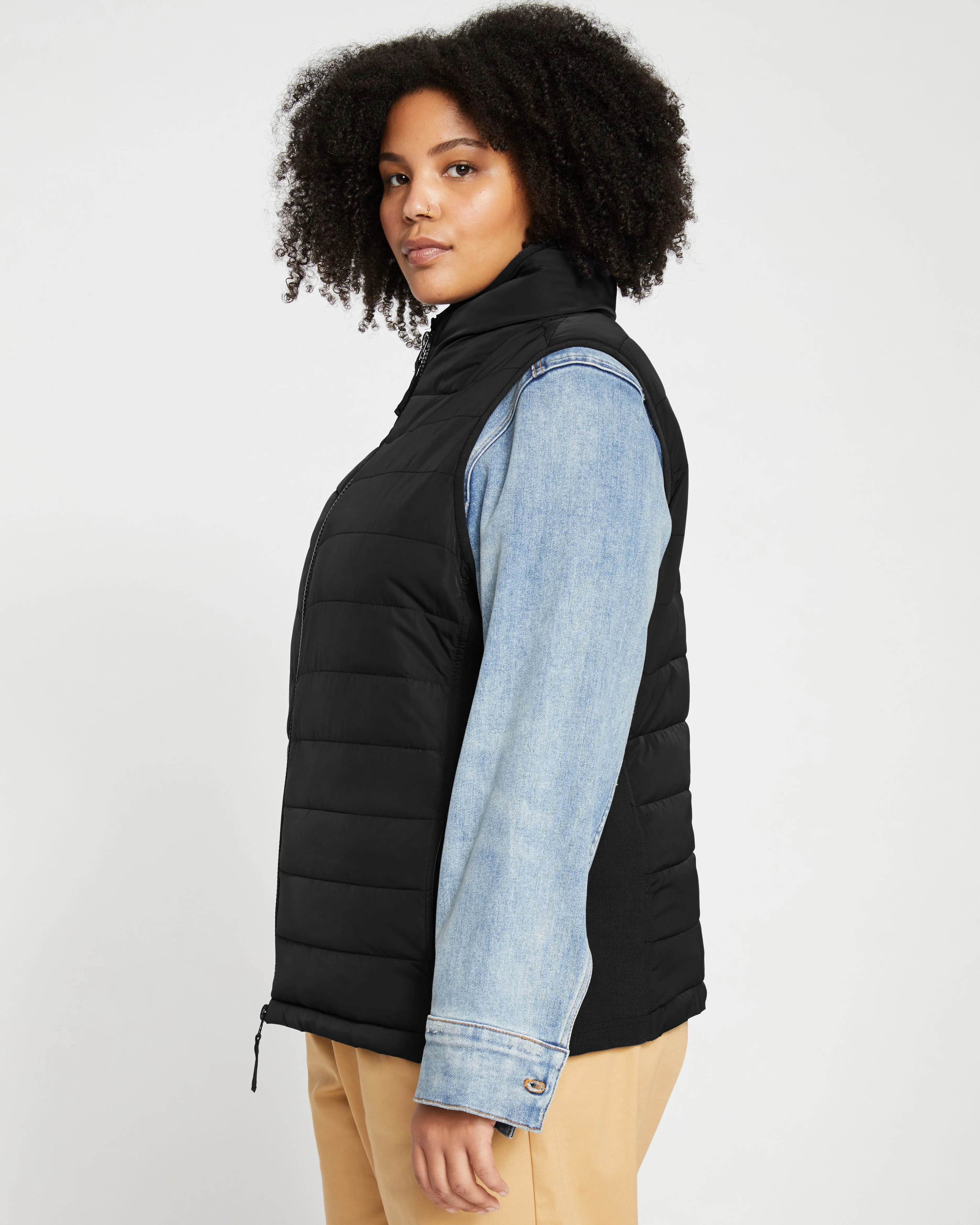 Comfort Panel Sport Puffer Vest - Black sold by Universal Standard product image thumbnail 3