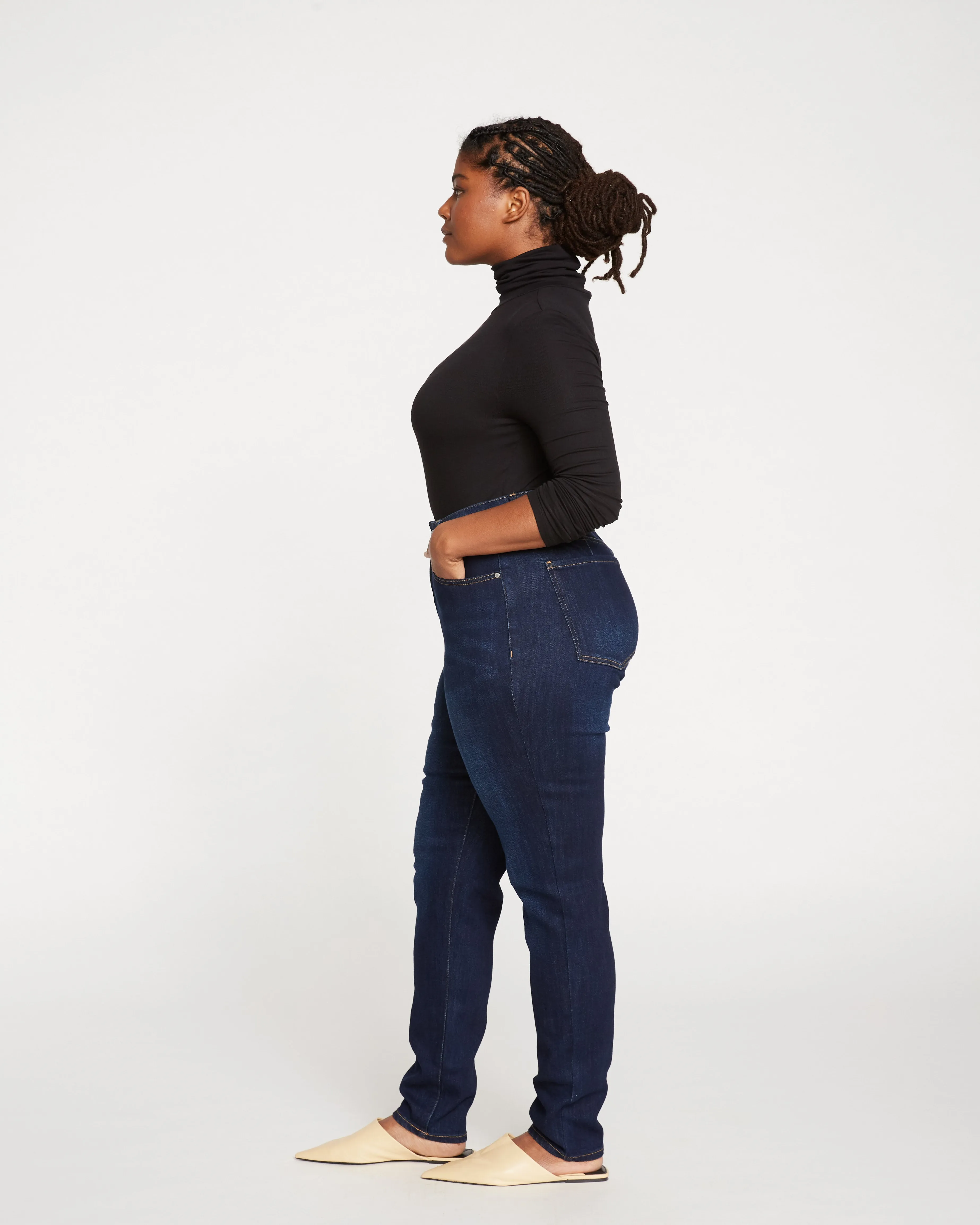 Joni High Rise Curve Slim Leg Jeans 32 Inch - Midnight Blue sold by Universal Standard product image thumbnail 4
