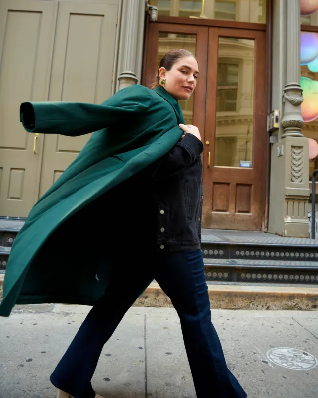Jackson Tailored Coat - Forest Green sold by Universal Standard